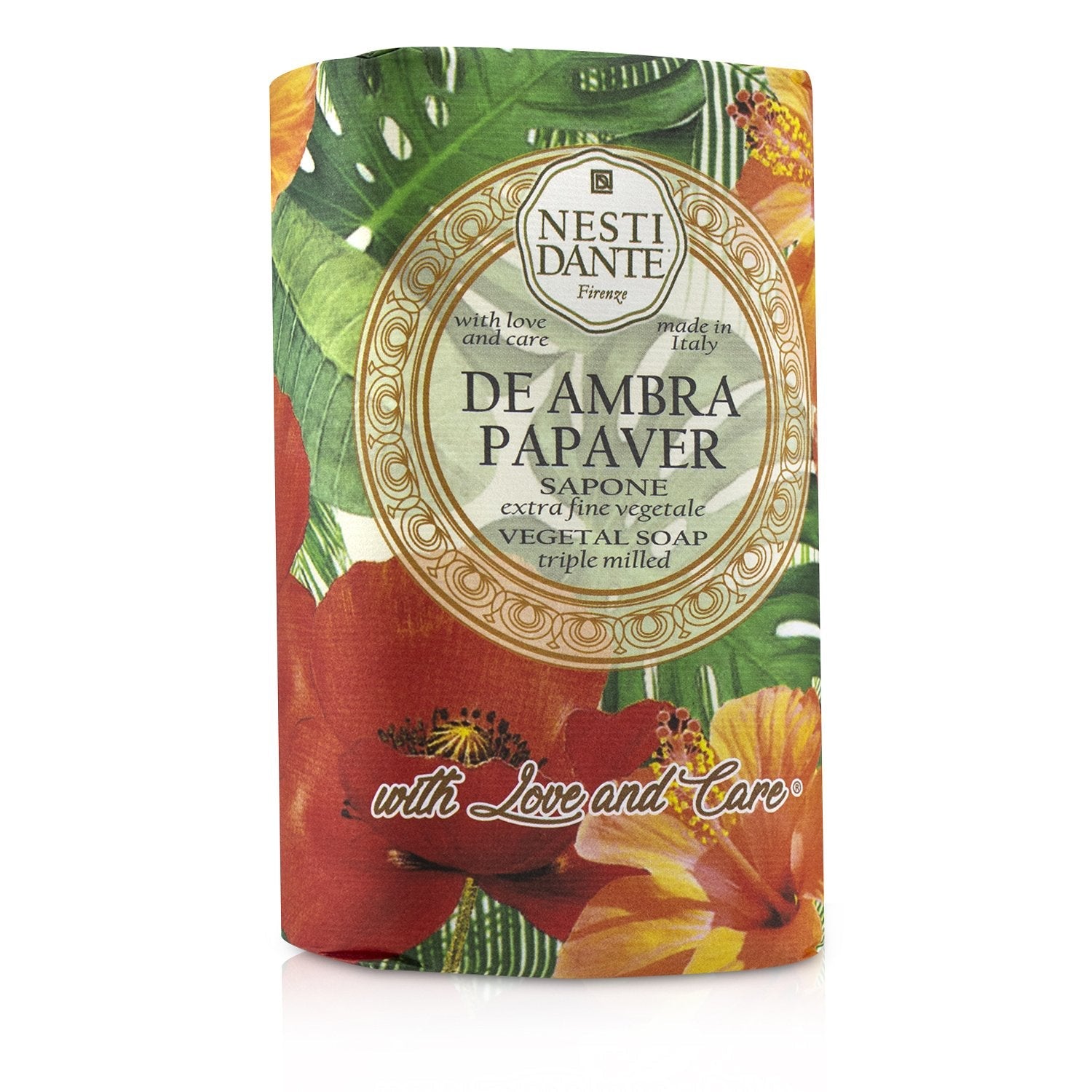 Nesti Dante Triple Milled Vegetal Soap With Love & Care - De Ambra Papaver  250g/8.8oz