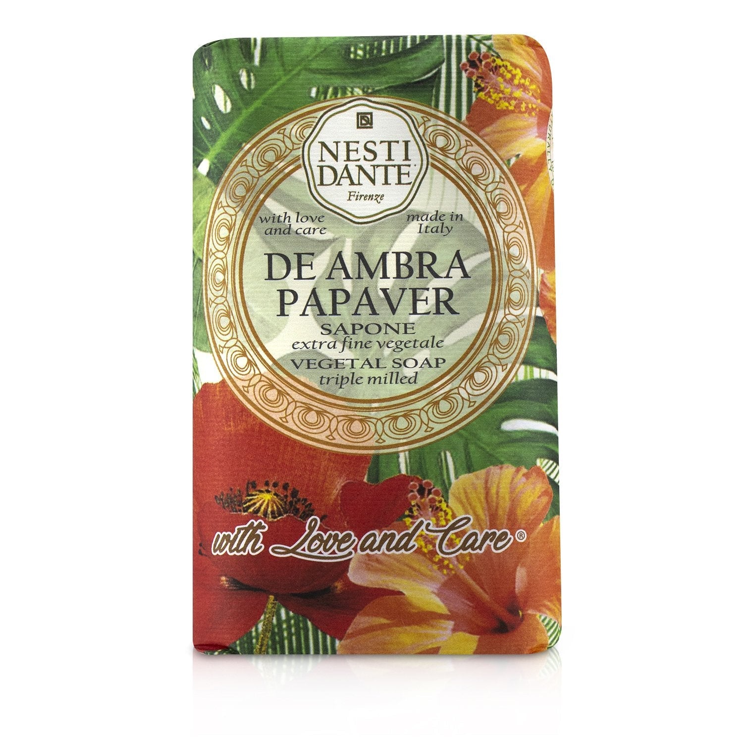 Nesti Dante Triple Milled Vegetal Soap With Love & Care - De Ambra Papaver  250g/8.8oz