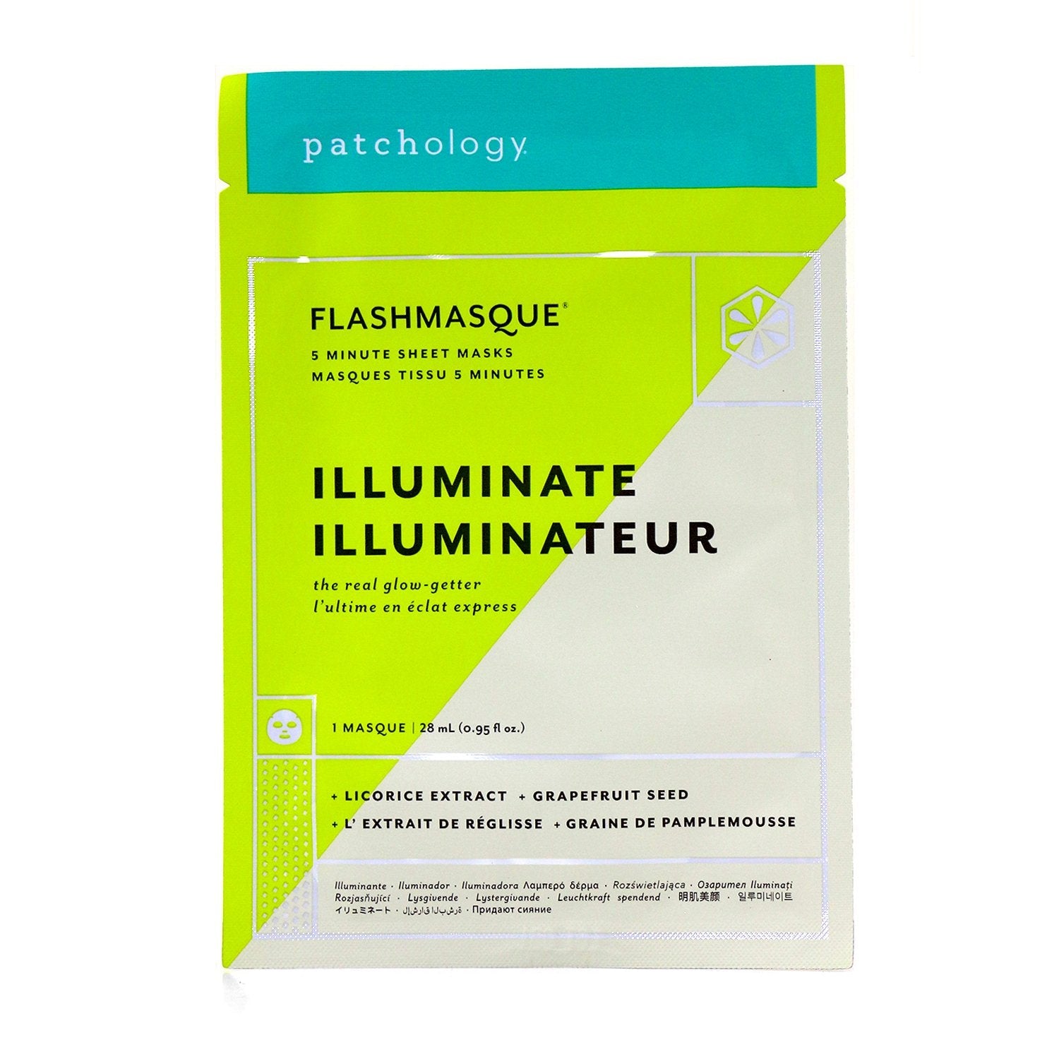 Patchology FlashMasque 5 Minute Sheet Mask - Illuminate  4x28ml/0.95oz