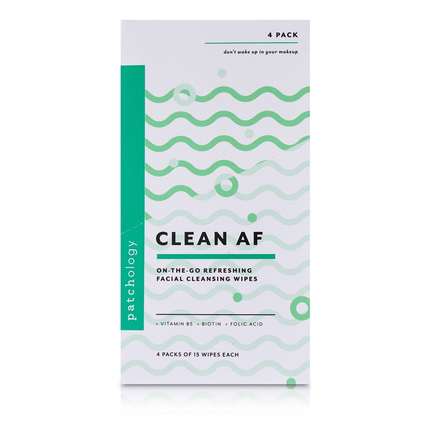 Patchology Clean AF On-The-Go Refreshing Facial Cleansing Wipes  4x15sheets