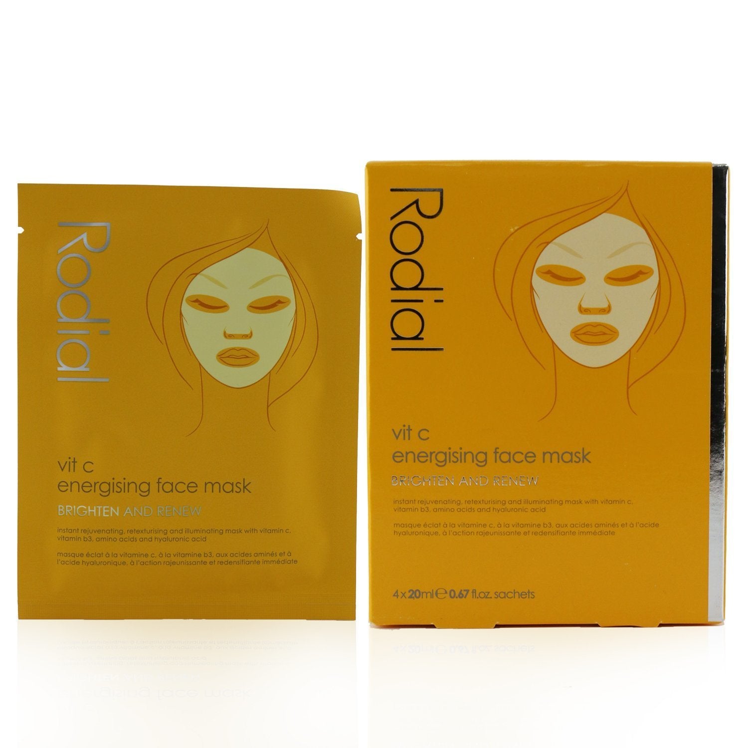 Rodial Vit C Energising Face Mask  4x20ml/0.67oz