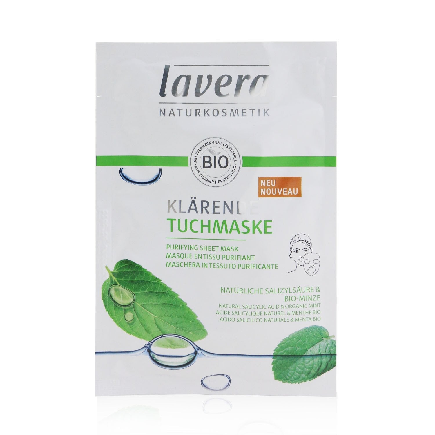 Lavera Sheet Mask - Purifying (With Natural Salicylic Acid & Organic Mint)  1sheet