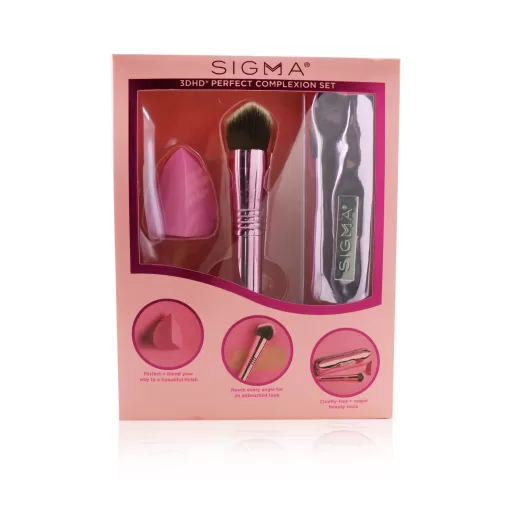 Sigma Beauty 3DHD Perfect Complexion Set (1x Blender, 1x Kabuki Brush, 1x Bag) 2pcs+1bag