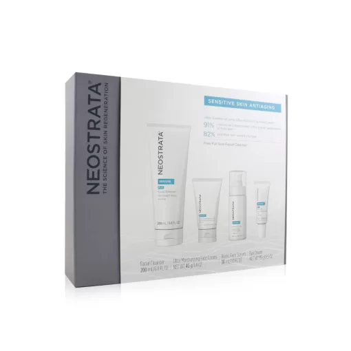 Neostrata Sensitive Skin Antiaging Kit: Restore Cleanser, Restore Face Cream, Restore Face Serum, Restore Eye Cream  4pcs