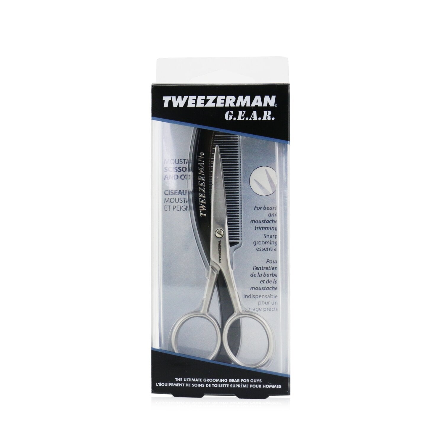 Tweezerman Moustache Scissors & Comb (For Beard & Moustache Trimming)  2pcs