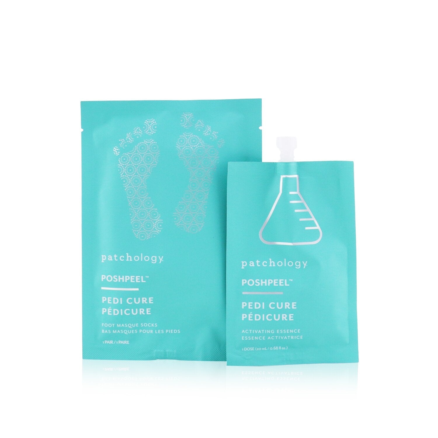 Patchology PoshPeel Pedi Cure - Gently Exfoliates & Resurfaces Feet (1 Treatment)  2x20ml/0.68oz