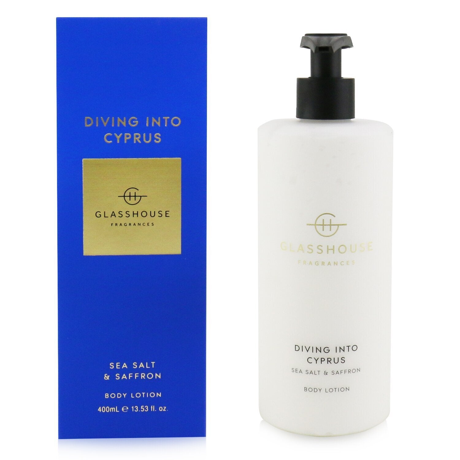 Glasshouse Body Lotion - Diving Into Cyprus (Sea Salt & Saffron)  400ml/13.53oz