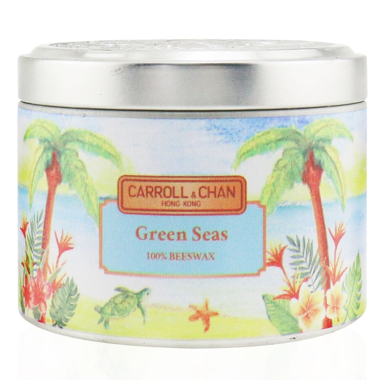 The Candle Company (Carroll & Chan) 100% Beeswax Tin Candle - Green Seas  (8x6) cm