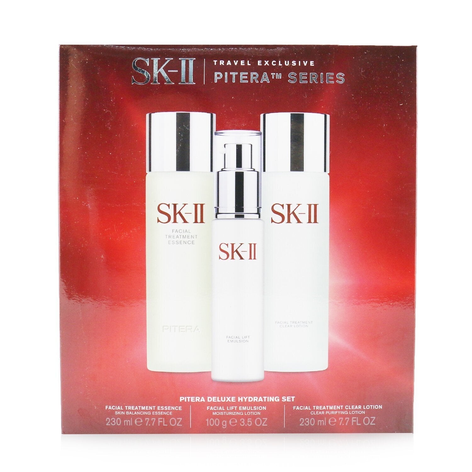 SK II Pitera Deluxe Hydrating  3-Pieces Set: Facial Treatment Essence 230ml + Facial Lift Emulsion 100g + Facial Treatment Clear Lotion 230ml  3pcs