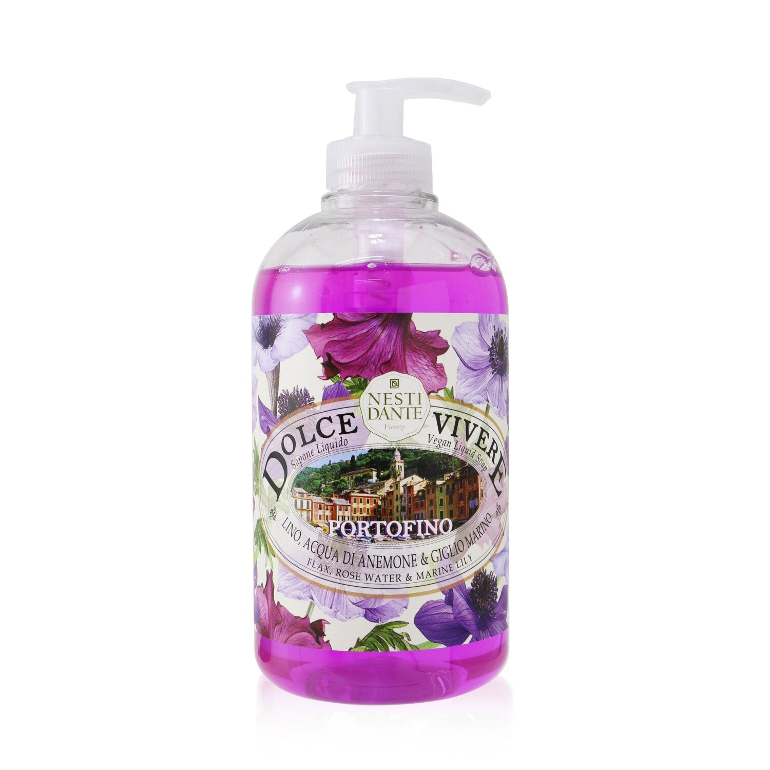 Nesti Dante Dolce Vivere Vegan Liquid Soap - Portofino -Flax, Rose Water & Marine Lily  500ml/16.9oz