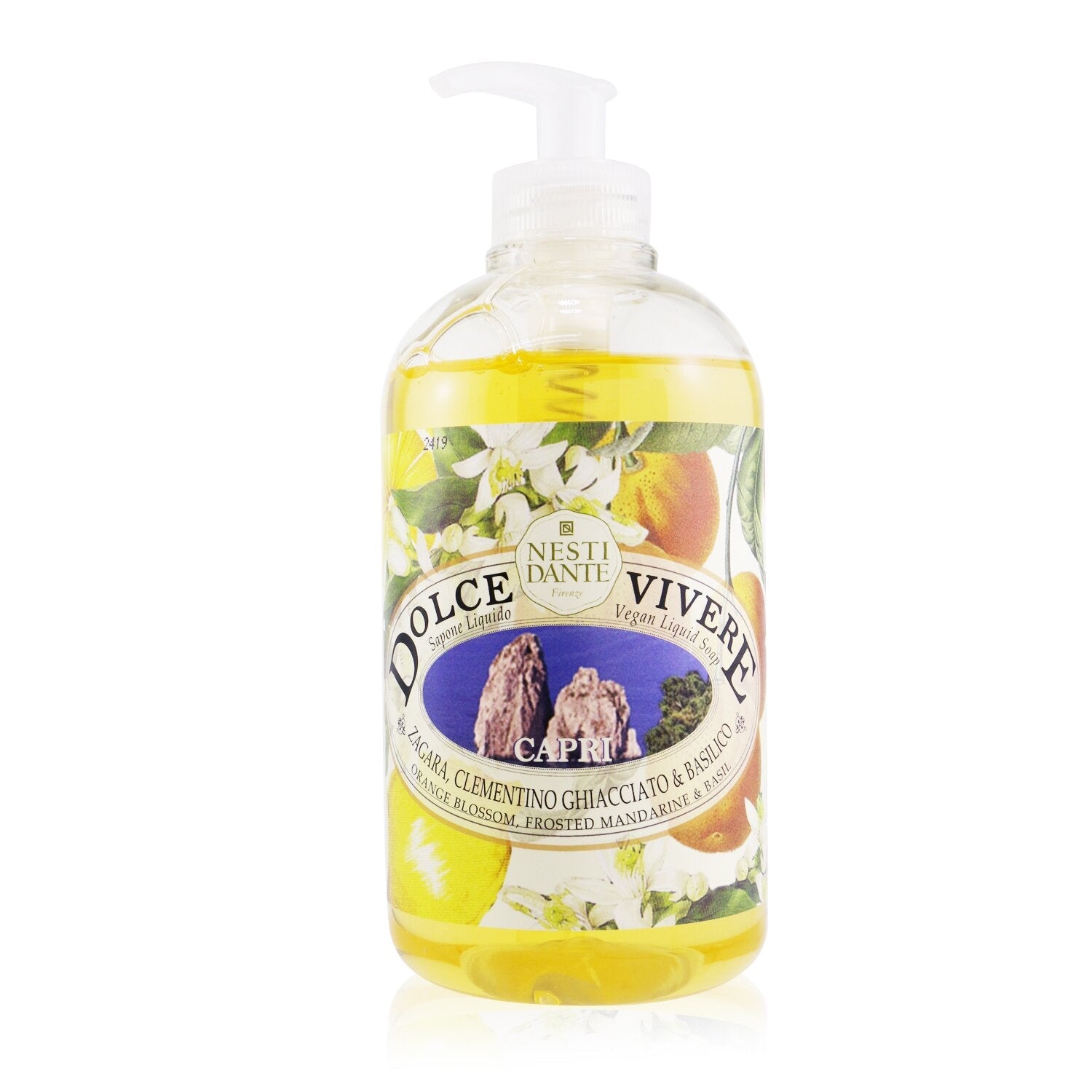 Nesti Dante Dolce Vivere Vegan Liquid Soap - Capri - Orange Blossom, Frosted Mandarine & Basil  500ml/16.9oz