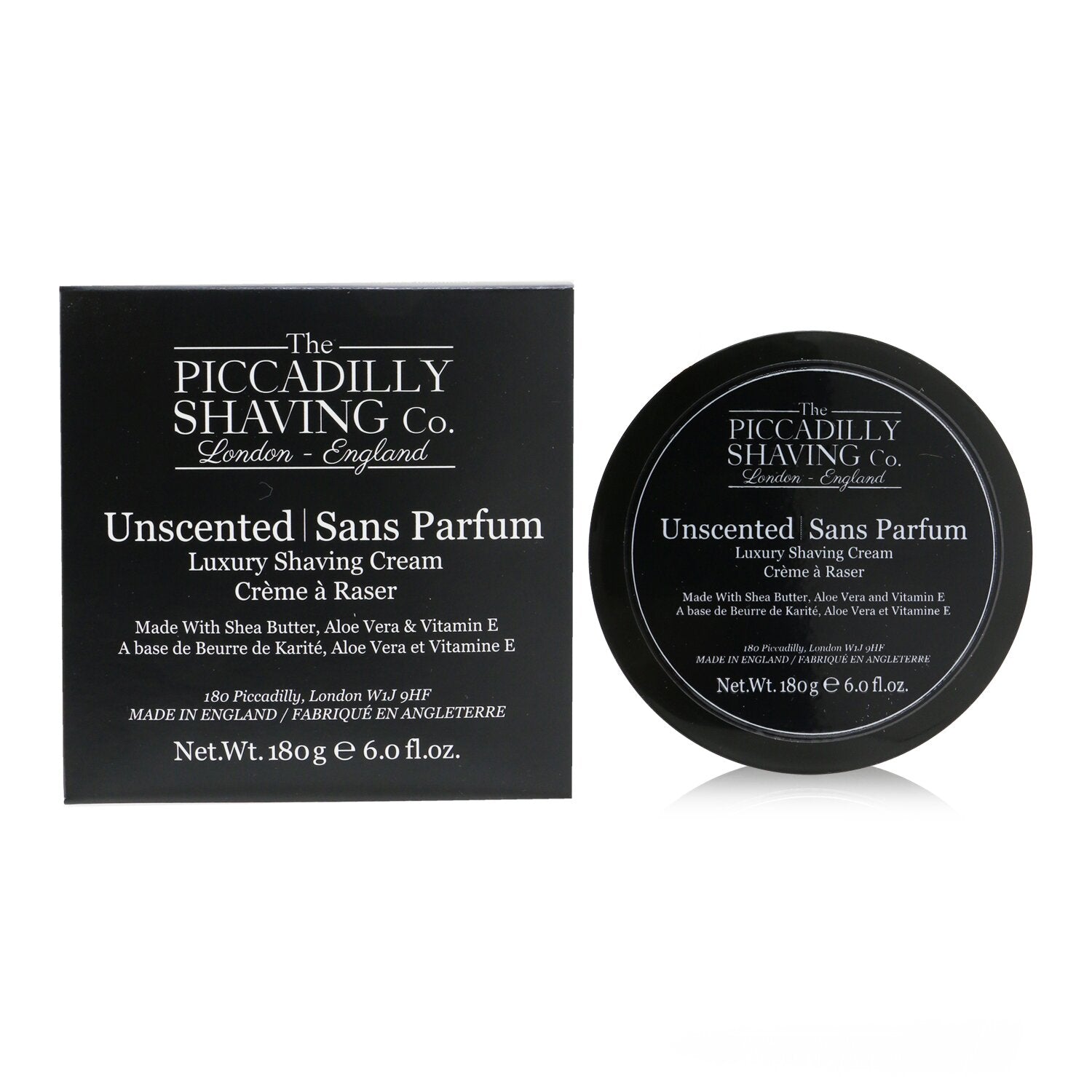 The Piccadilly Shaving Co. Unscented Luxury Shaving Cream  180g/6oz