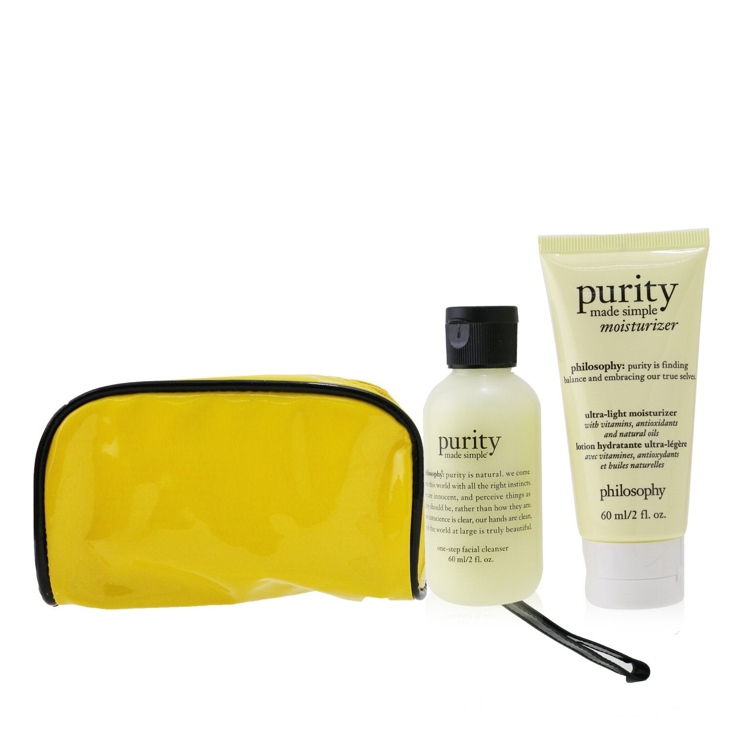 Philosophy 2-Pieces Get Set: One-Step Facial Cleanser 60ml + Ultra-Light Mosturizer 60ml  2pcs+1pouch