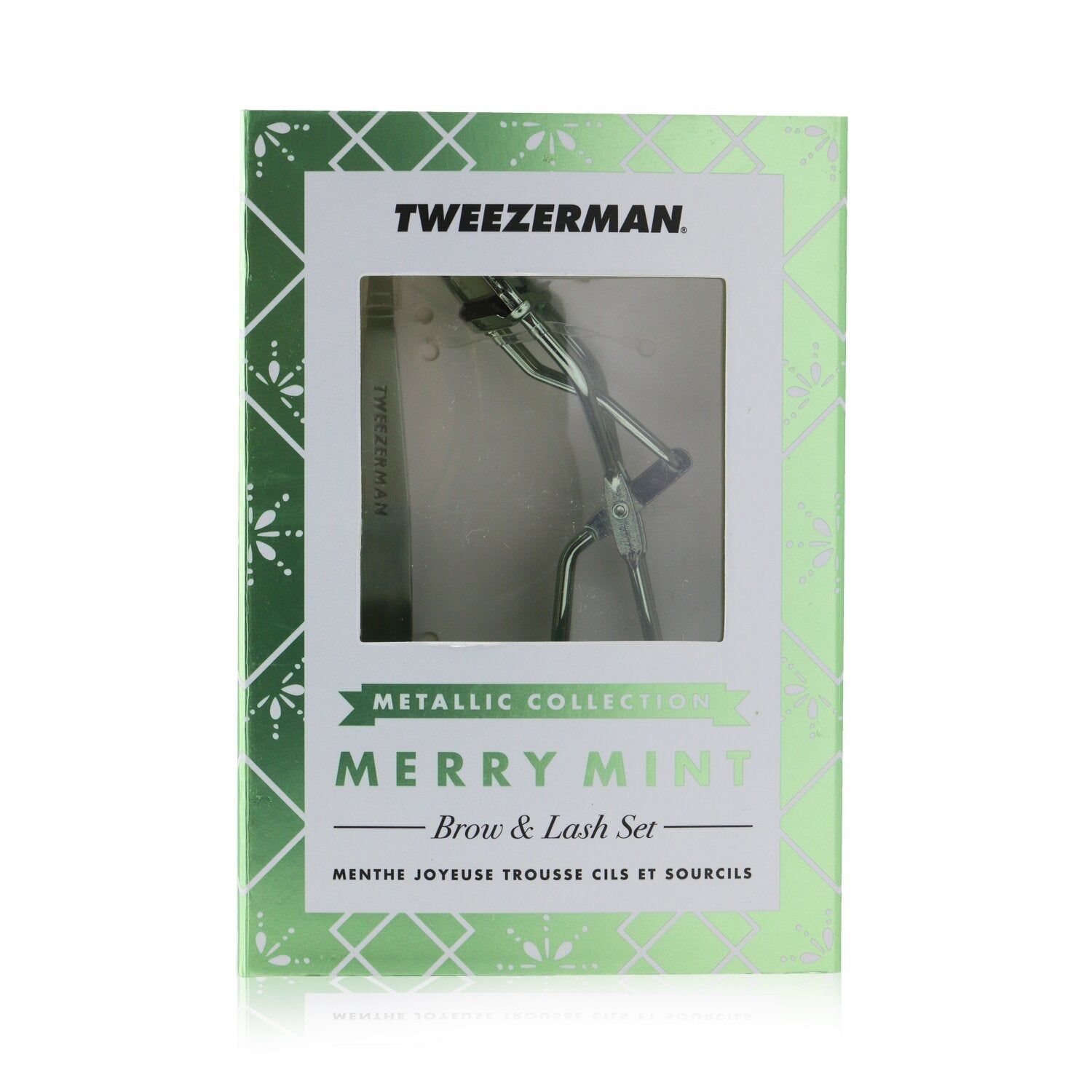 Tweezerman Merry Mint Brow & Lash Set (Metallic Collection)  2pcs