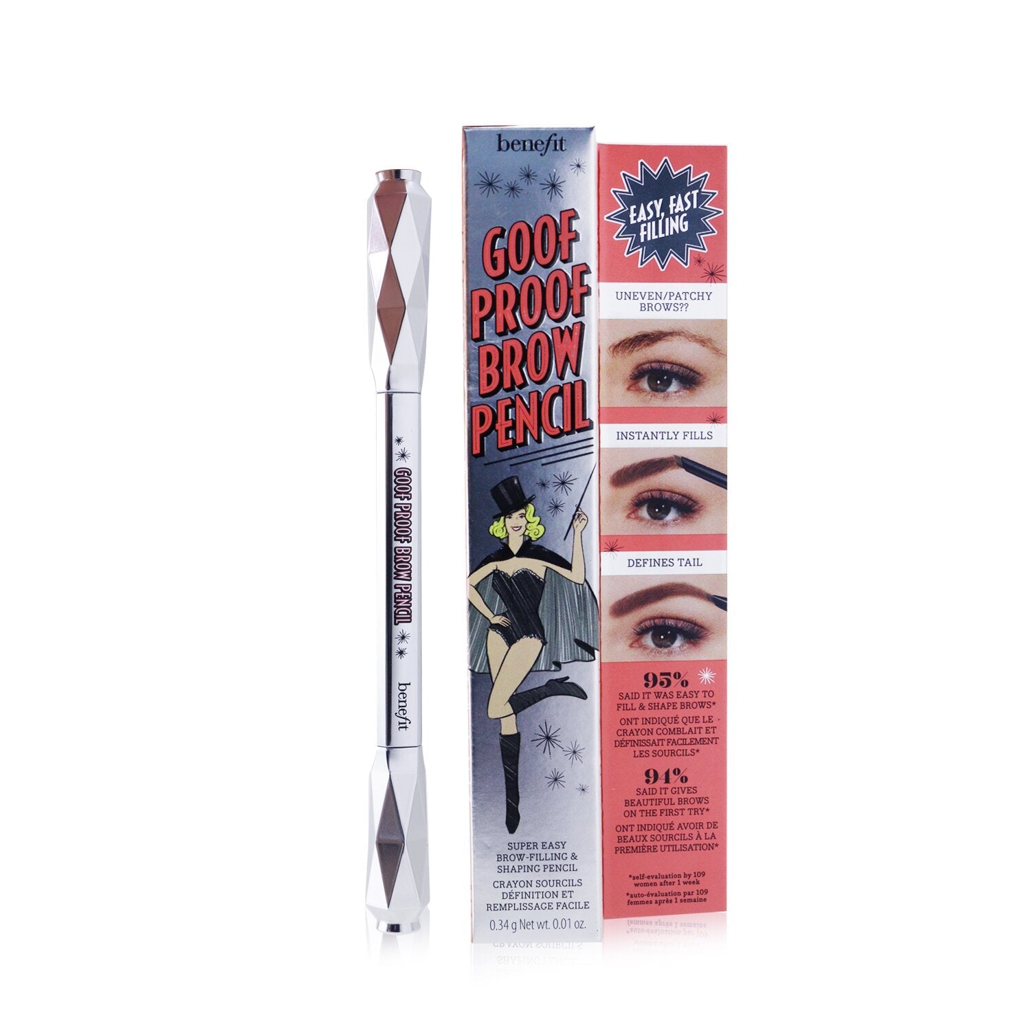 Benefit Goof Proof Brow Pencil - # 3.75 (Warm Medium Brown)  0.34g/0.01oz