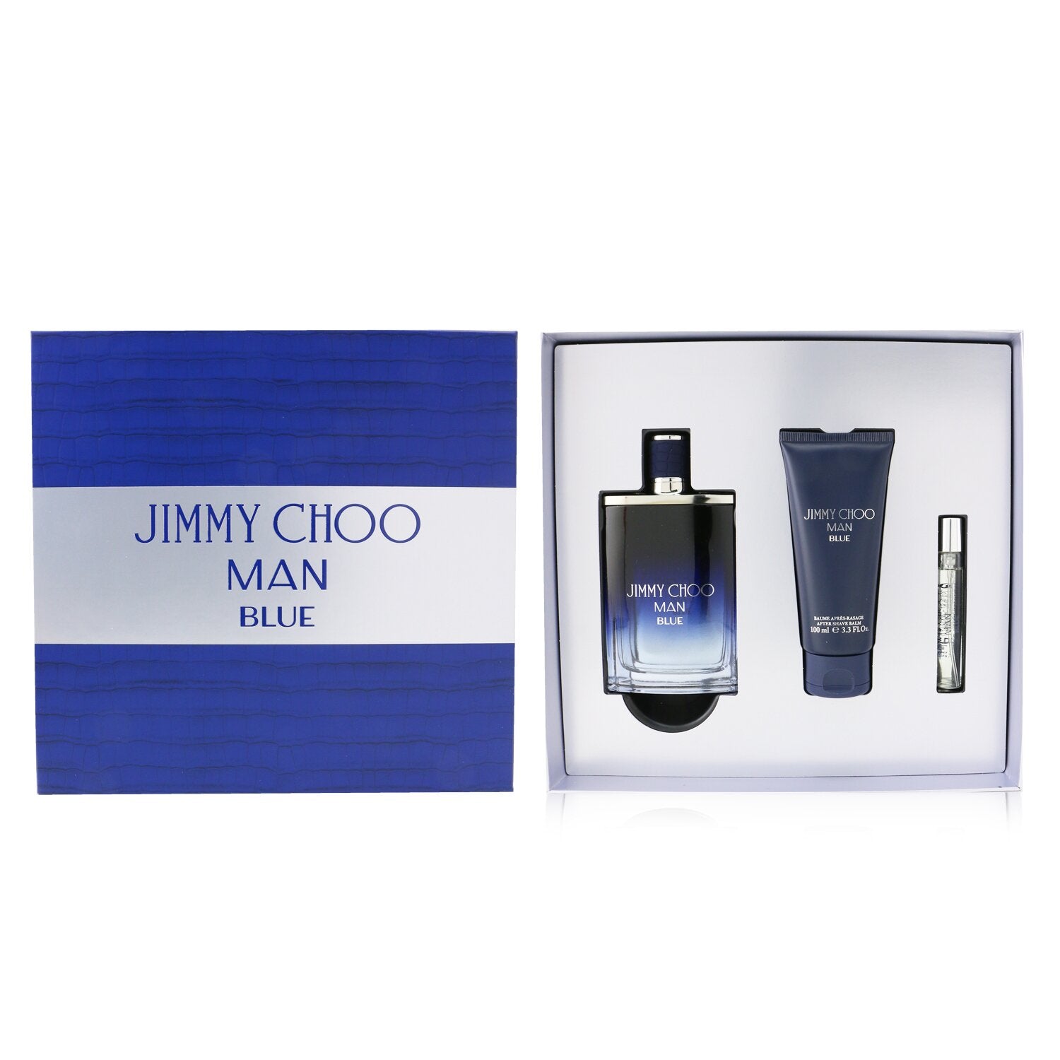 Jimmy Choo Man Blue Coffret: Eau De Toilette Spray 100ml/3.3oz + After Shave Balm 100ml/3.3oz + Eau De Toilette Spray 7.5ml/0.25oz  3pcs