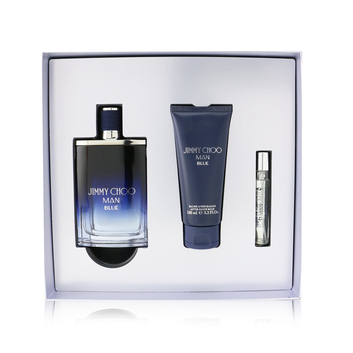 Jimmy Choo Man Blue Coffret: Eau De Toilette Spray 100ml/3.3oz + After Shave Balm 100ml/3.3oz + Eau De Toilette Spray 7.5ml/0.25oz  3pcs