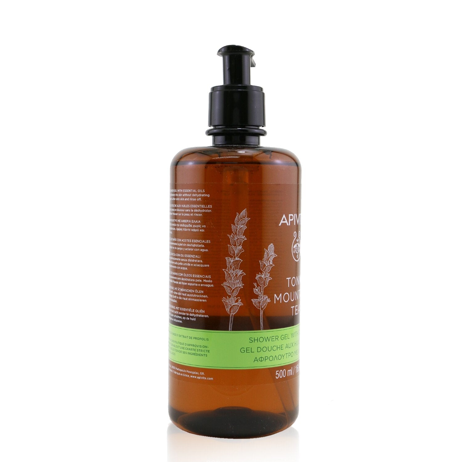 Apivita Tonic Mountain Tea Shower Gel With Essential Oils - Ecopack