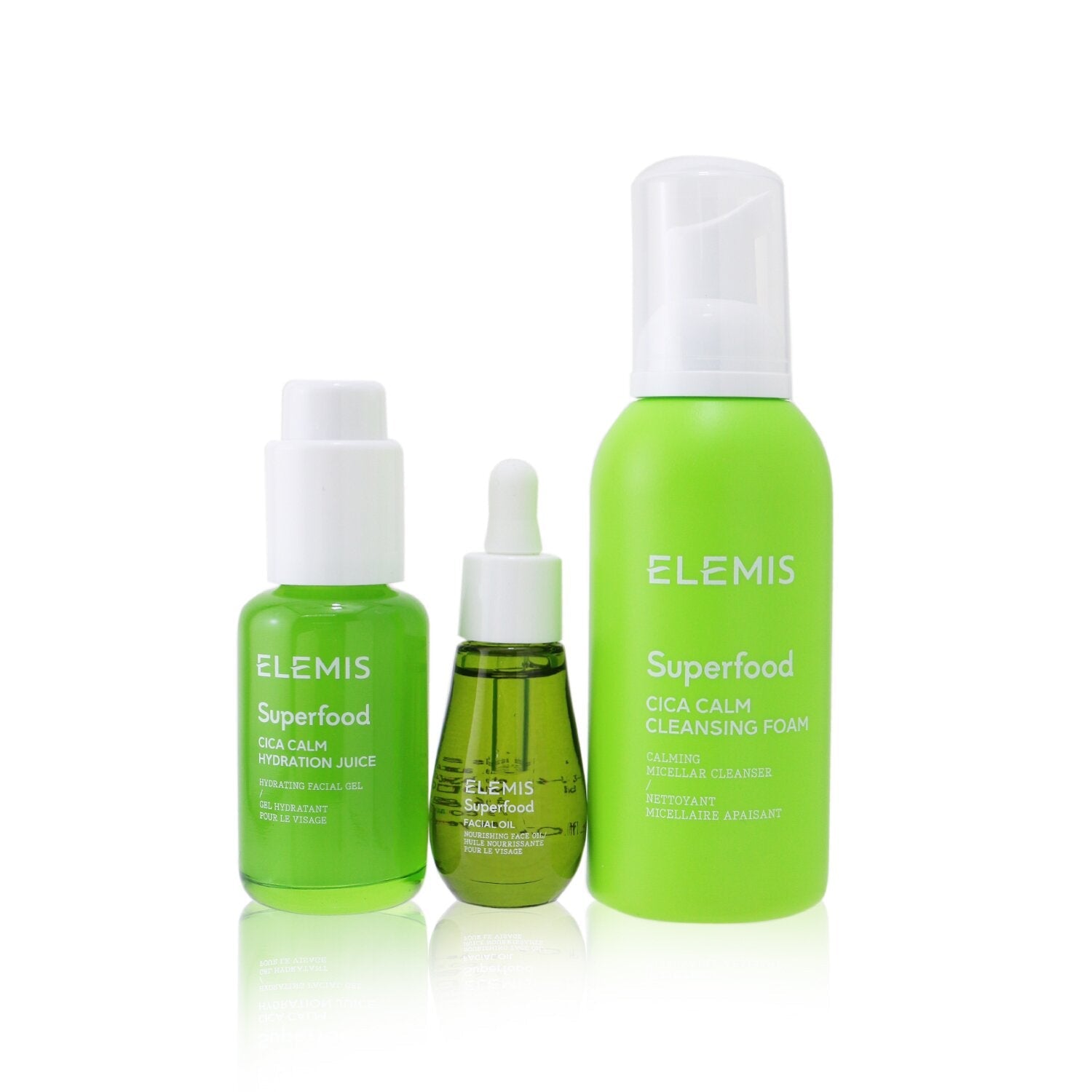 Elemis Superfood Superstars Set: CICA Calm Cleansing Foam 180ml+ CICA Calm Hydration Juice 50ml+ Facial Oil 15m  3pcs