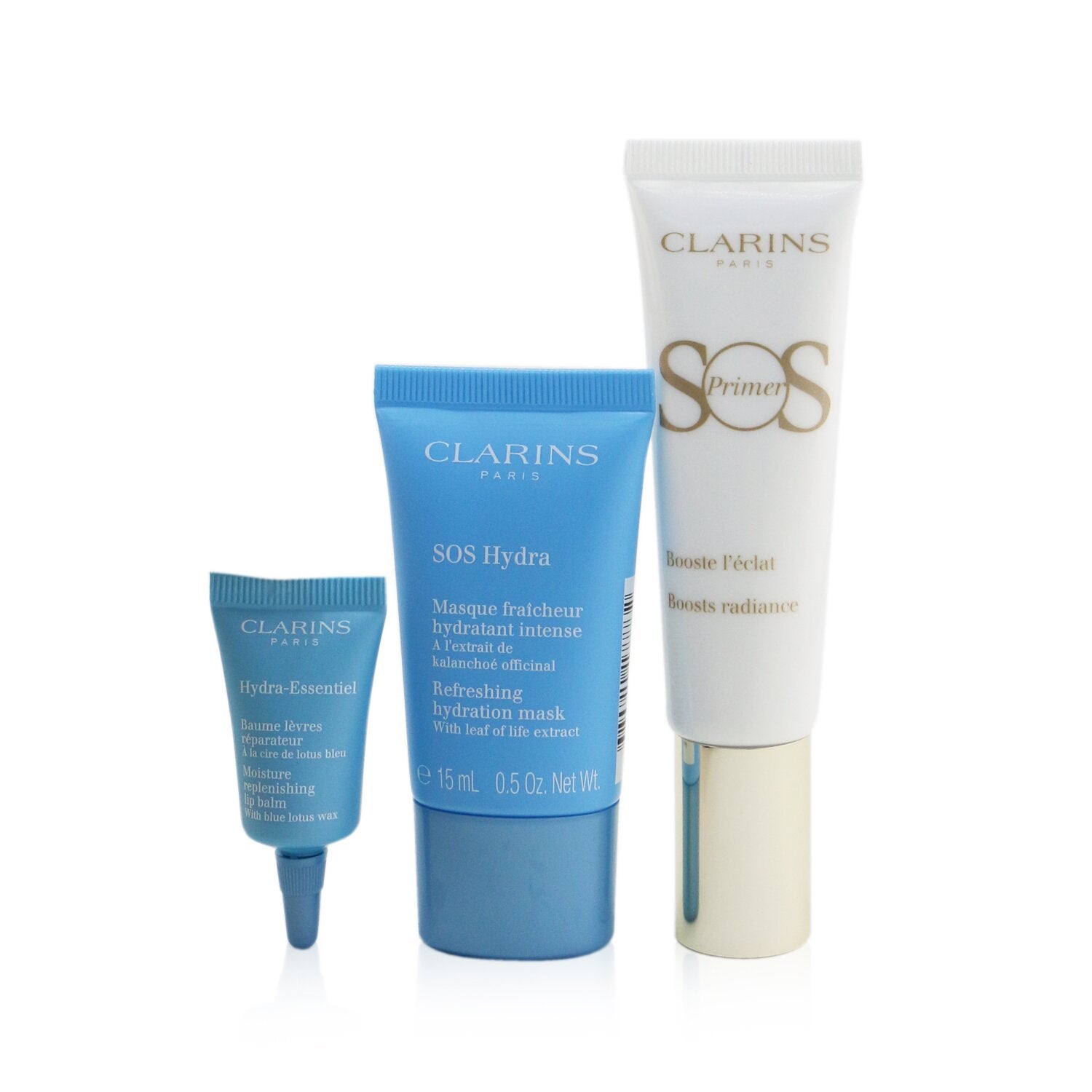 Clarins SOS Beaute Set (1x Primer 30ml + 1x Mask 15ml + 1x Lip Balm 3ml) - 04 Green  3pcs