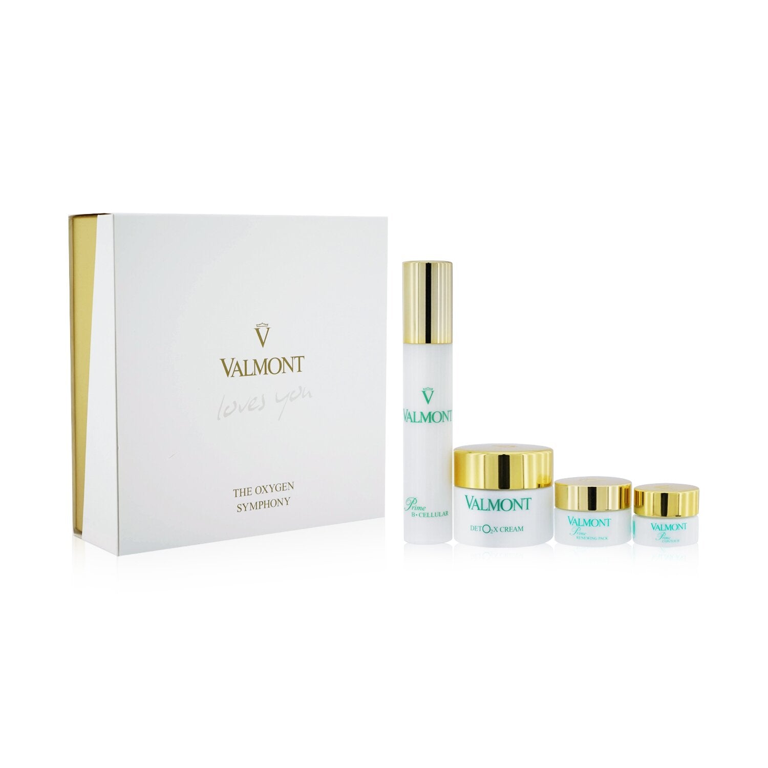 Valmont The Oxygen Symphony Set: Prime Renewing Pack 15ml + Prime B -Cellular 30ml + Prime Contour 5ml + Deto2x Cream 45ml  4pcs