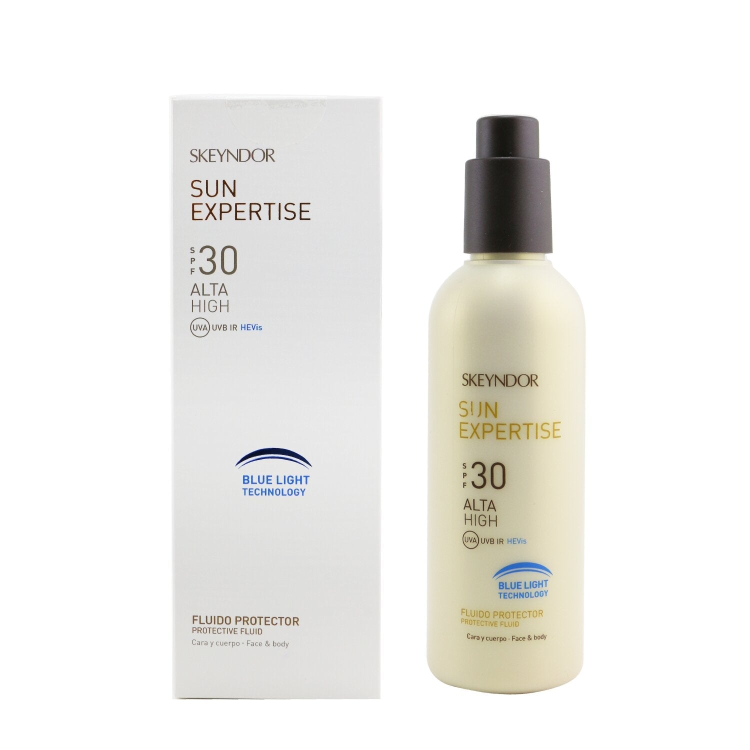 SKEYNDOR Sun Expertise Protective Face & Body Fluid SPF 30 - With Blue Light Technology (For All Skin Types & Water-Resistant)  200ml/6.8oz