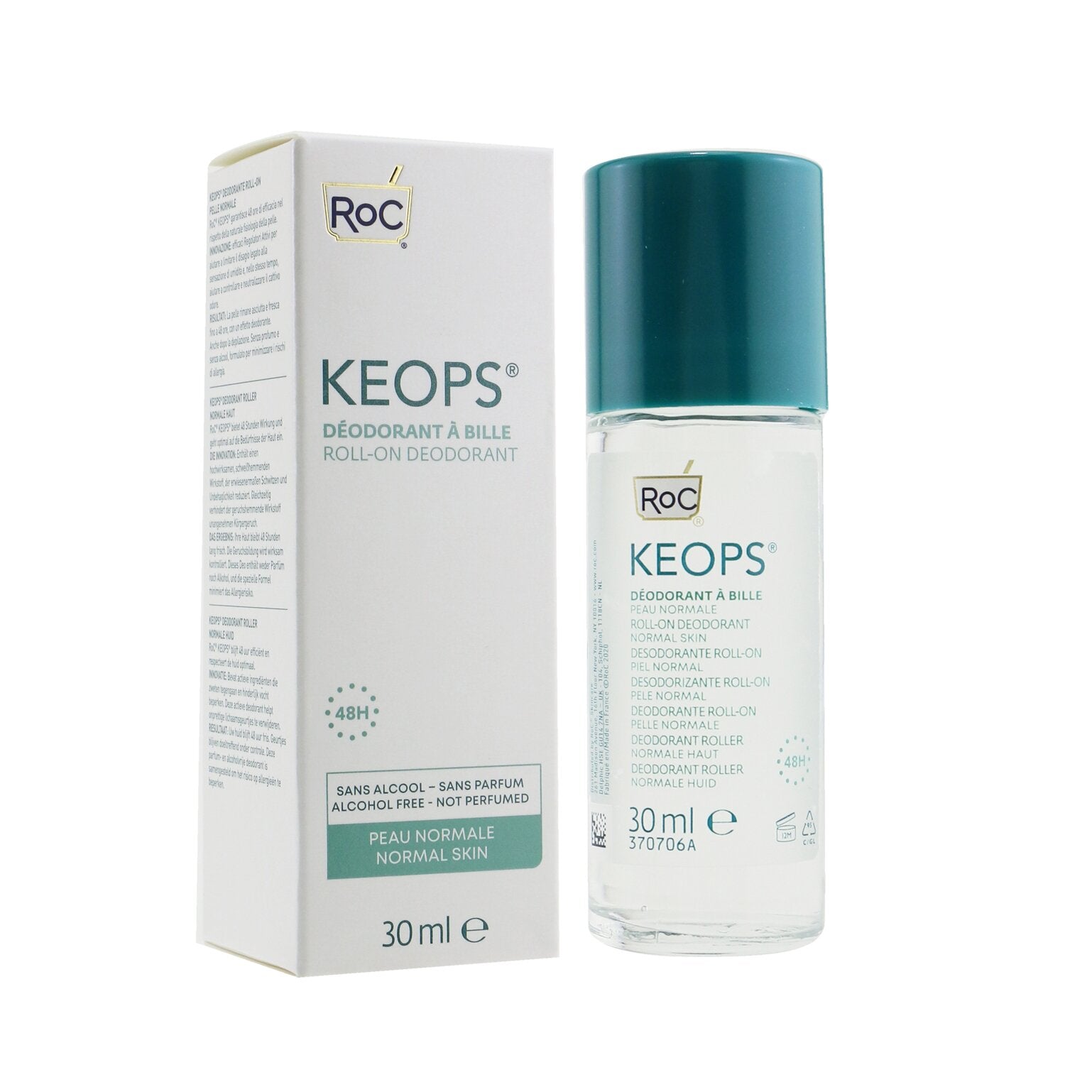 ROC KEOPS Roll-On Deodorant 48H - Alcohol Free & Not Perfumed (Normal Skin)  30ml/1oz