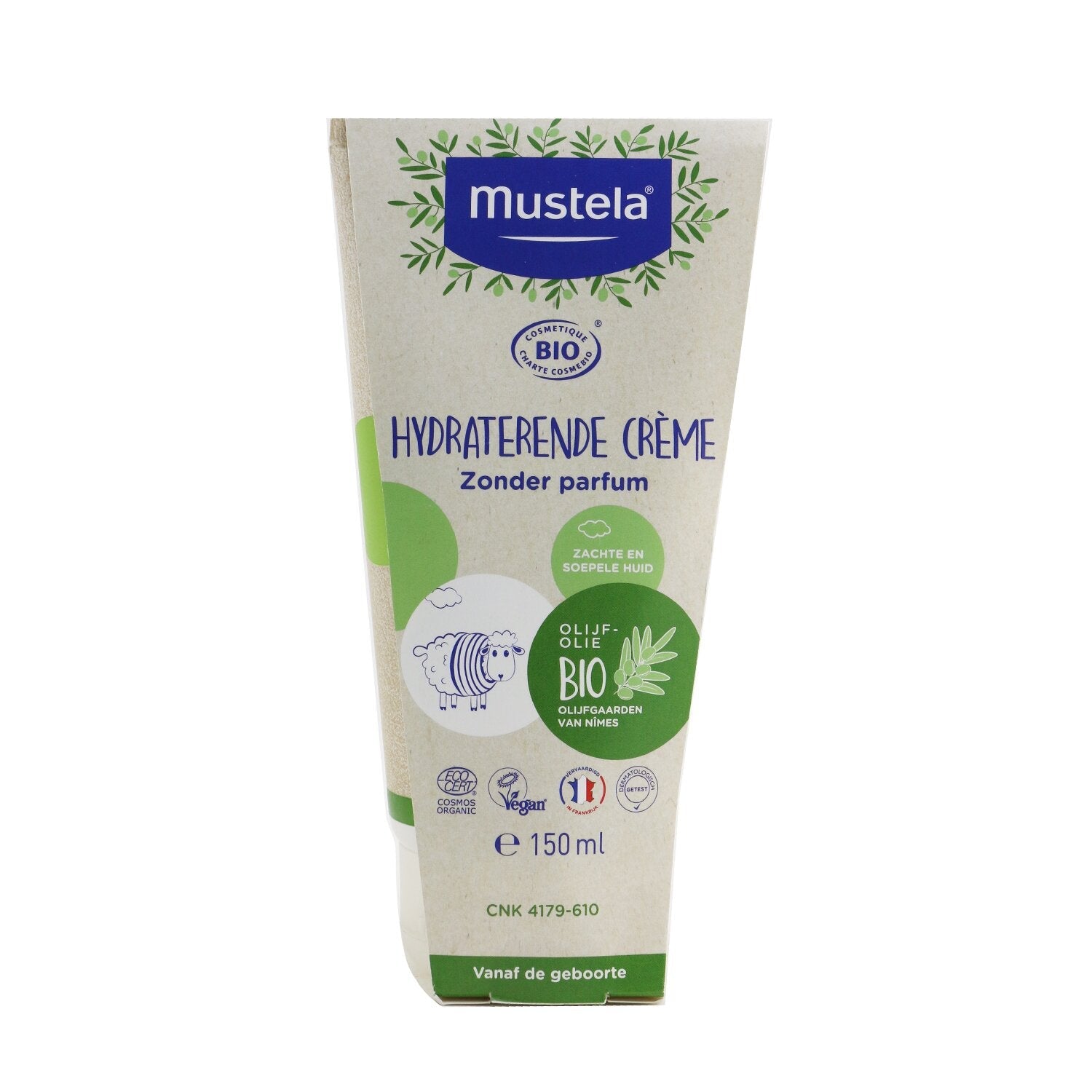 Mustela Organic Hydrating Cream with Olive Oil - Fragrance Free  150ml/5oz