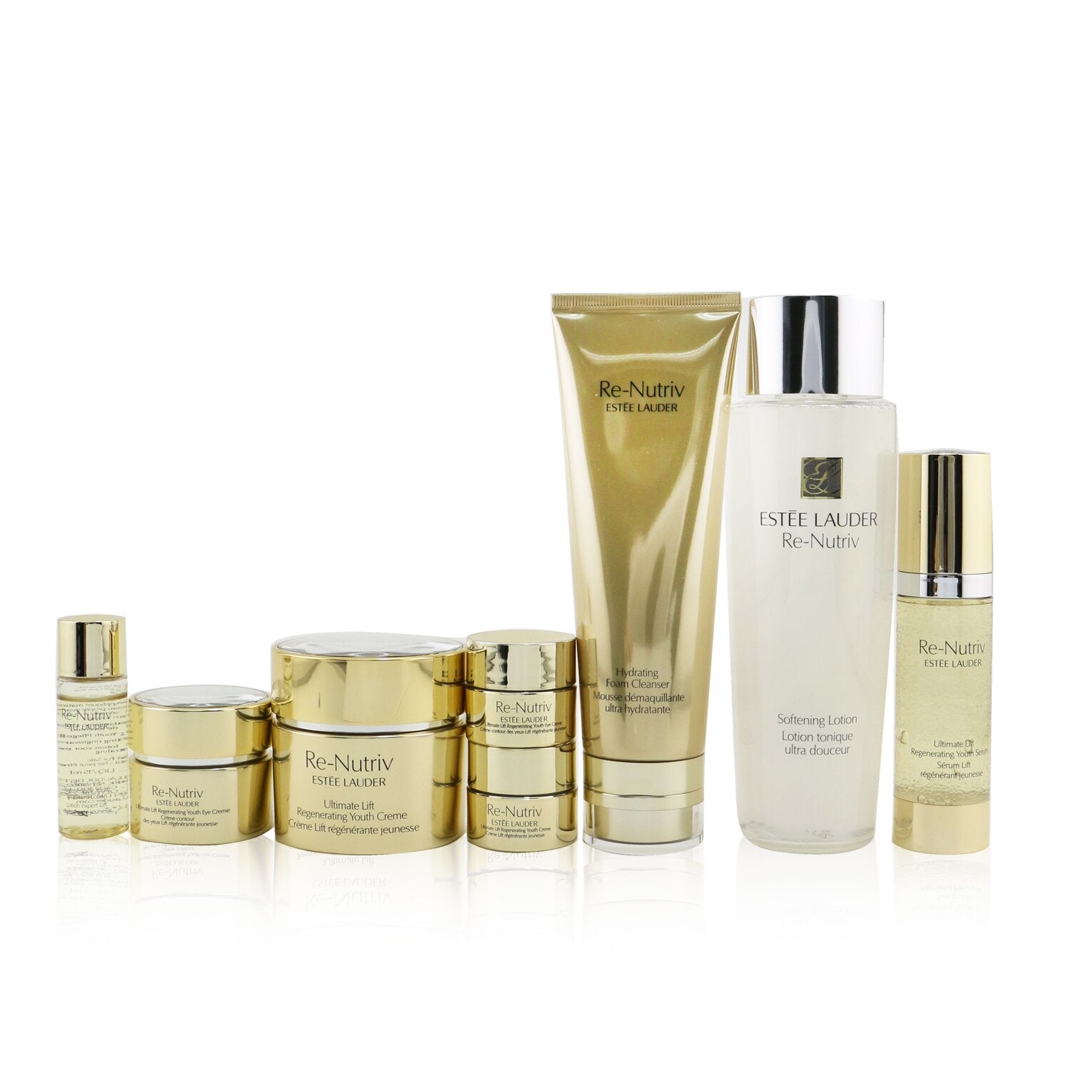 Estee Lauder The Secret Of Infinite Beauty Ultimate Lift Travel Collection: Creme 50ml+Serum 30ml+Eye Creme 15ml+Softening Lotion 250ml...  8pcs+1bag