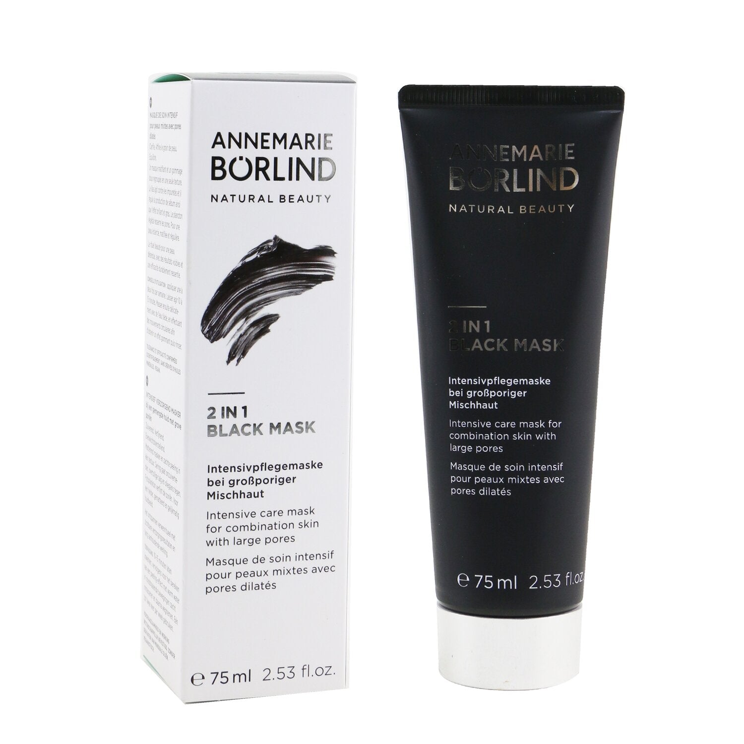 Annemarie Borlind 2 In 1 Black Mask - Intensive Care Mask For Combination Skin with Large Pores  75ml/2.53oz