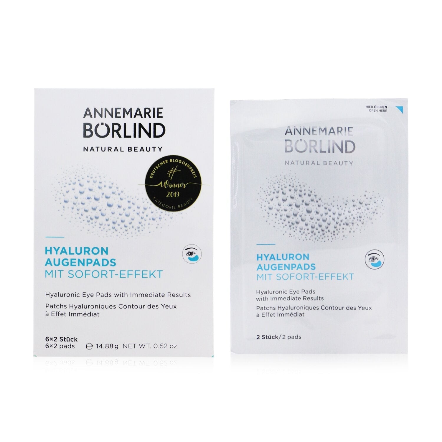 Annemarie Borlind Hyaluronic Eye Pads with Immediate Results  6x2pads