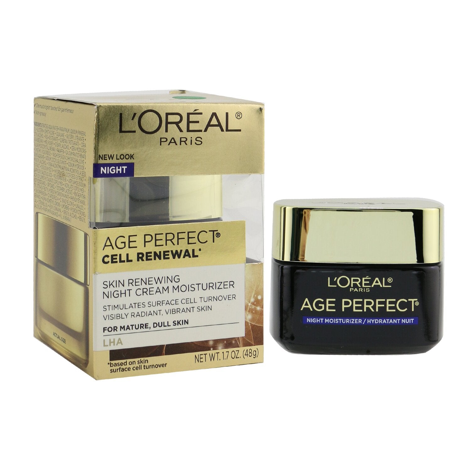 L'Oreal Age Perfect Cell Renewal - Skin Renewing Night Cream Moisturizer - For Mature, Dull Skin  48g/1.7oz