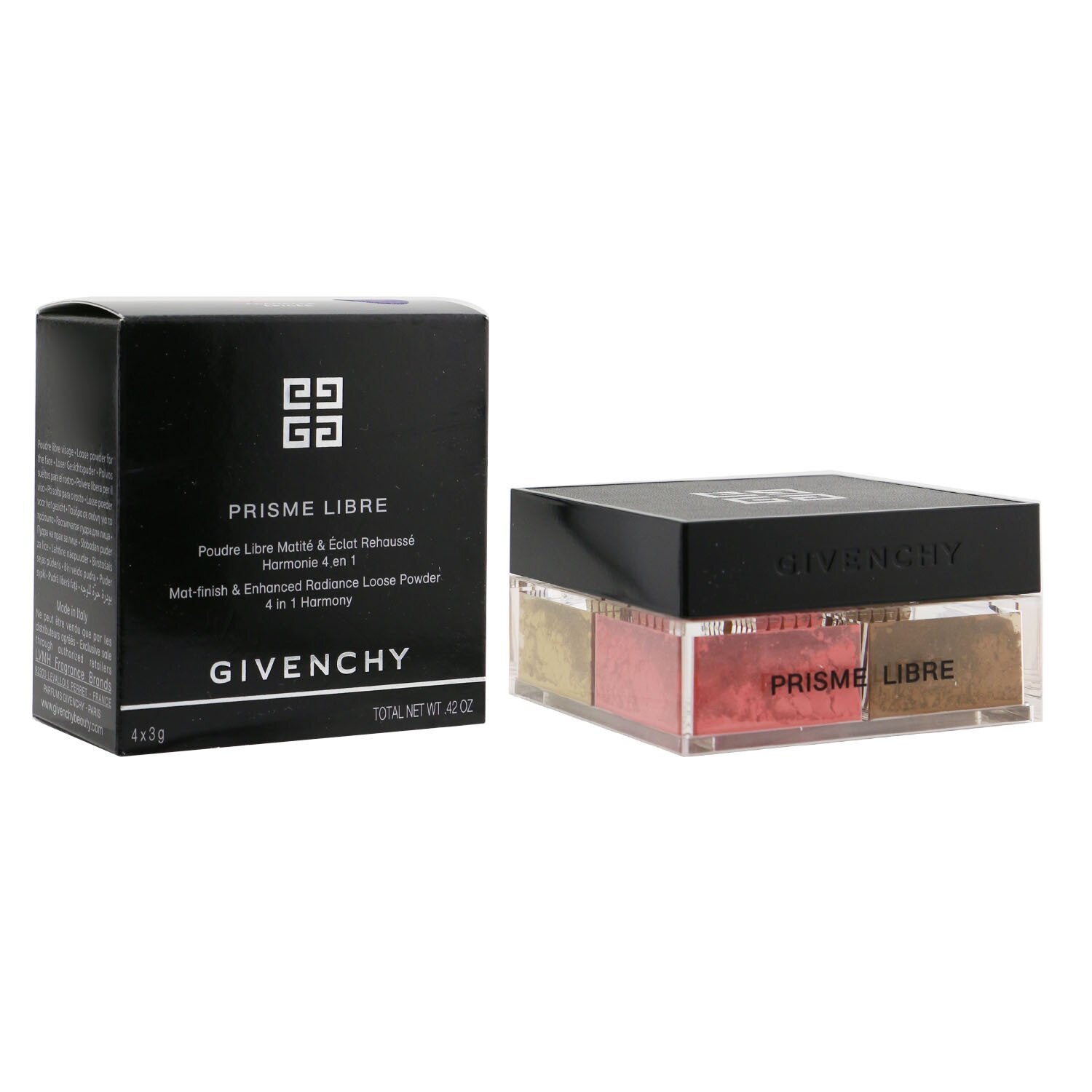 Givenchy Prisme Libre Mat Finish & Enhanced Radiance Loose Powder 4 In 1 Harmony - # 1 Mousseline Pastel (Box Slightly Damaged)  4x3g/0.105oz