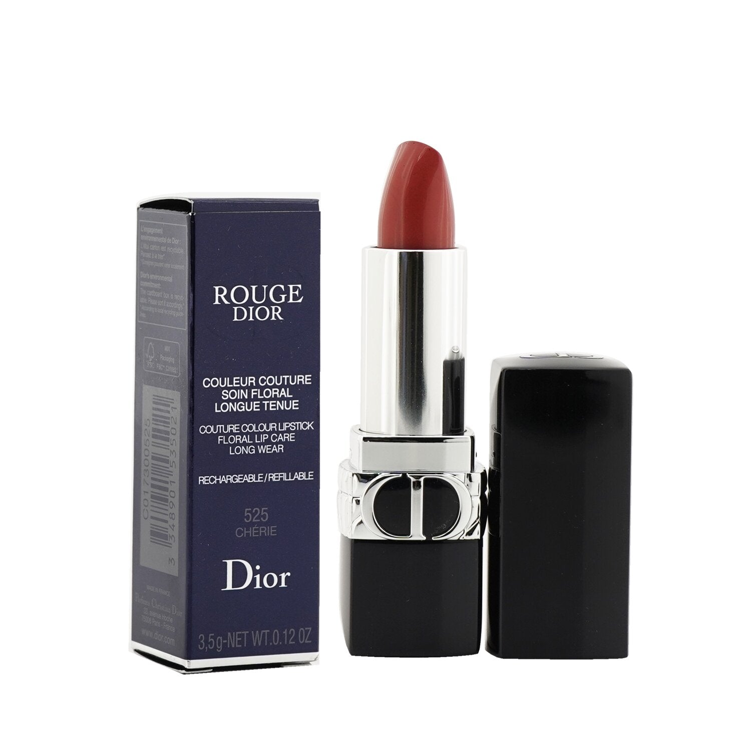 Christian Dior Rouge Dior Couture Colour Refillable Lipstick - # 525 Cherie (Metallic)  3.5g/0.12oz