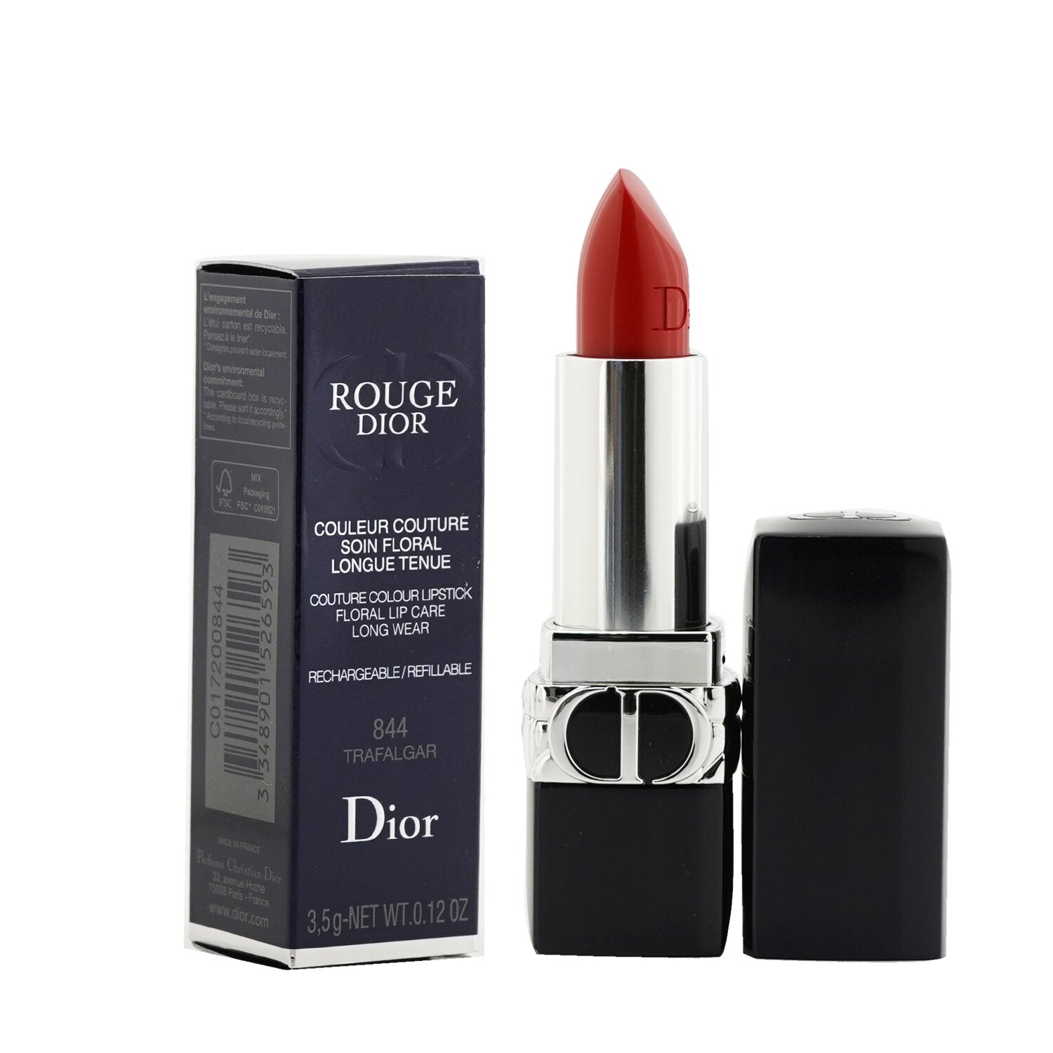 Christian Dior Rouge Dior Couture Colour Refillable Lipstick - # 844 Trafalgar (Satin)  3.5g/0.12oz