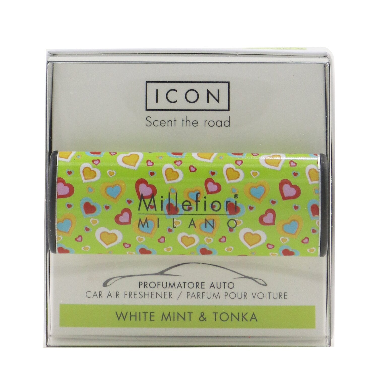 Millefiori Icon Cuori & Fiori Car Air Freshener - White Mint & Tonka  1pc