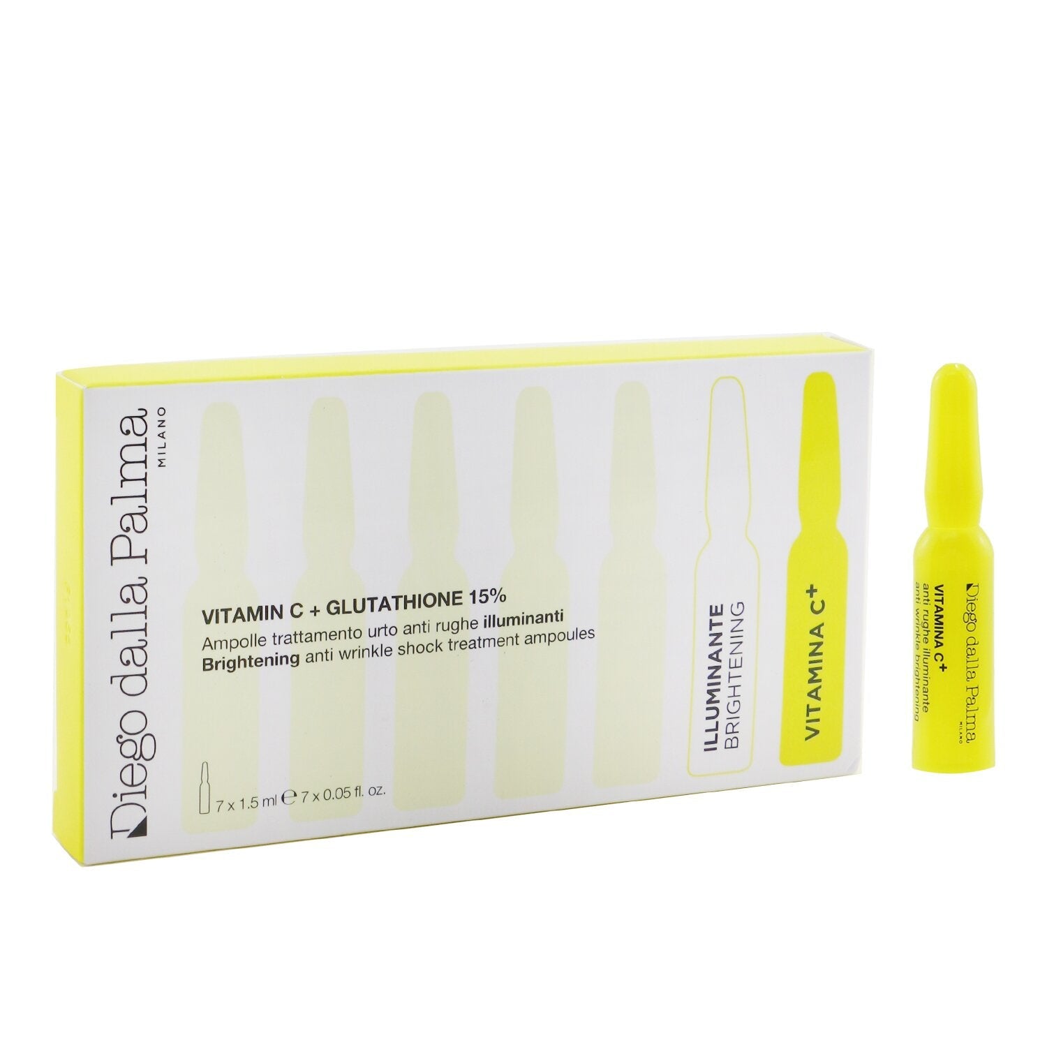 Diego Dalla Palma Milano Vitamina C+ Brightening Anti Wrinkle Shock Treatment Ampoules  7x1.5ml/0.05oz