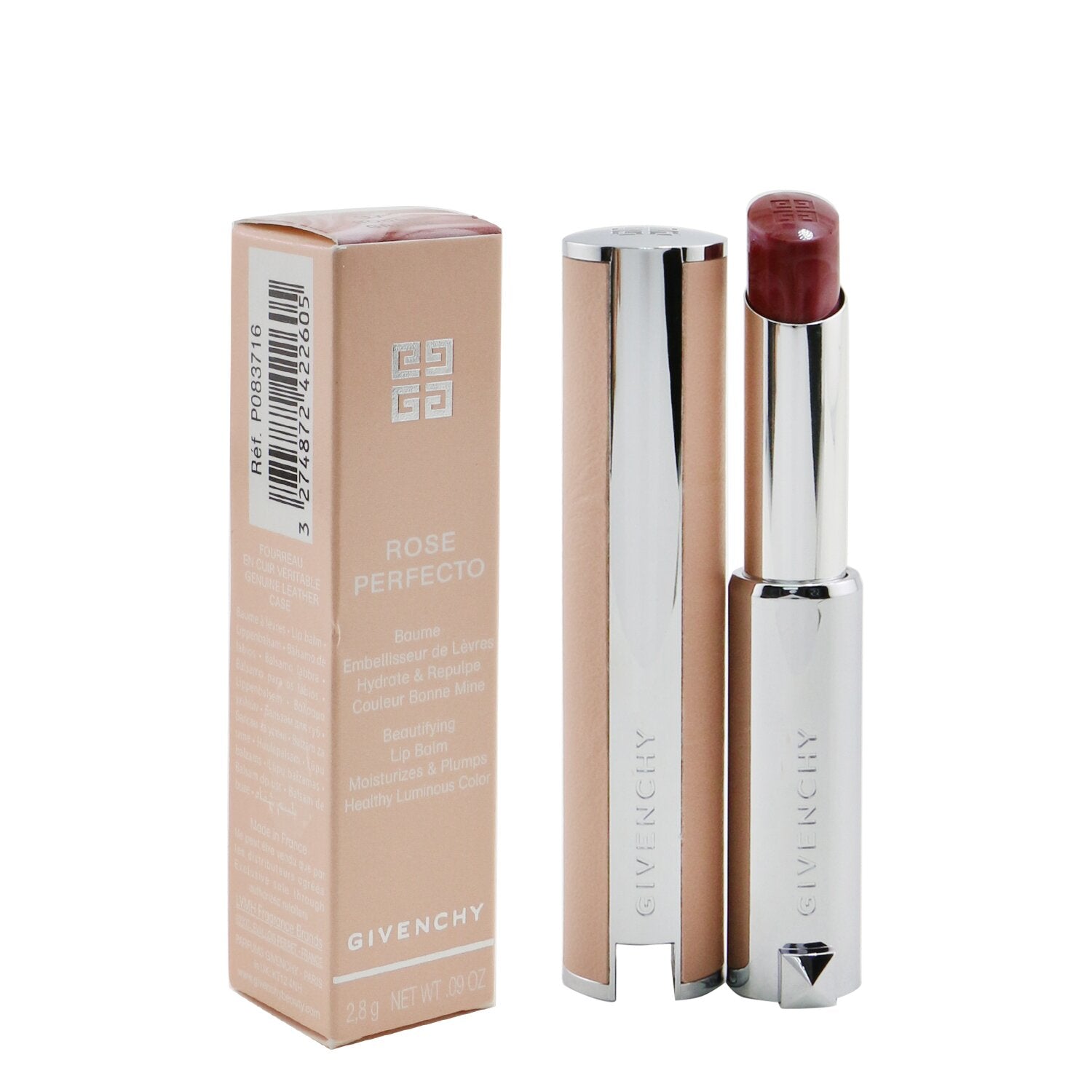 Givenchy Rose Perfecto Beautifying Lip Balm - # 37 Rouge Graine (Burgundy)  2.8g/0.09oz