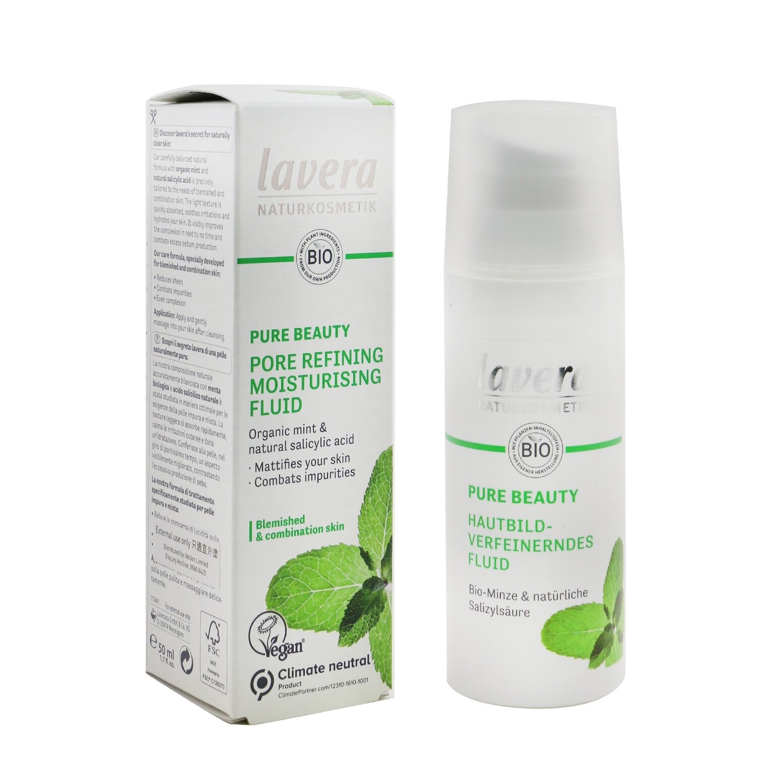 Lavera Pure Beauty Pore Refining Moisturising Fluid - For Blemished & Combination Skin