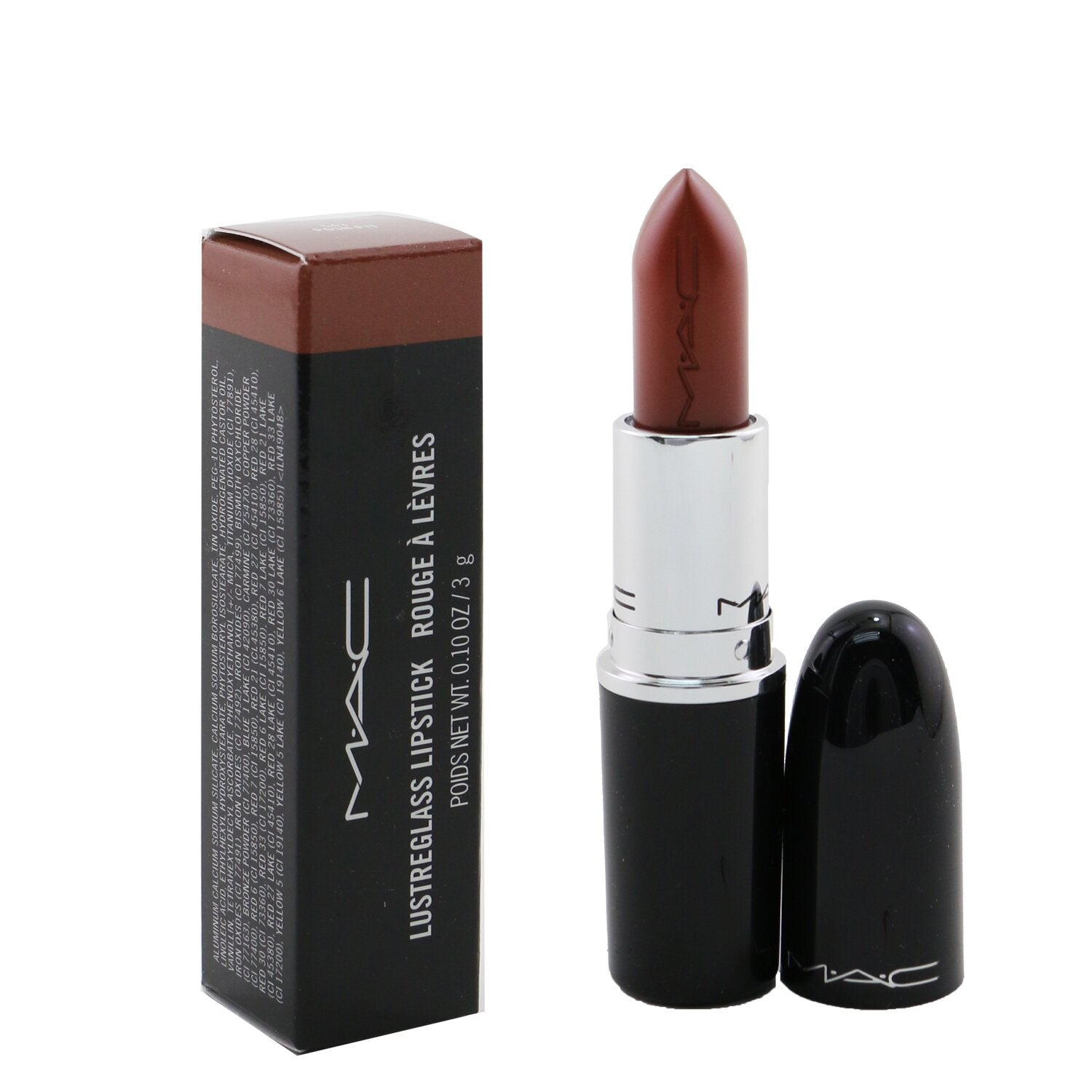 MAC Lustreglass Lipstick - # 543 Posh Pit (Warm Rose Brown Nude)  3g/0.1oz