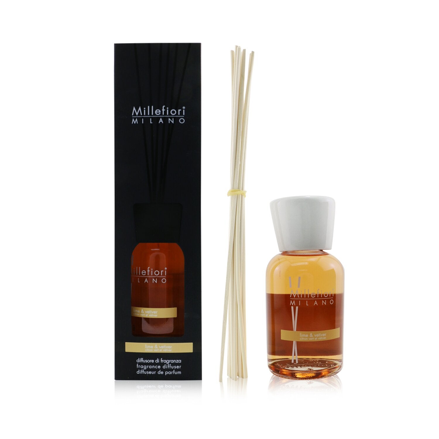 Millefiori Natural Fragrance Diffuser - Lime & Vetiver  250ml/8.45oz