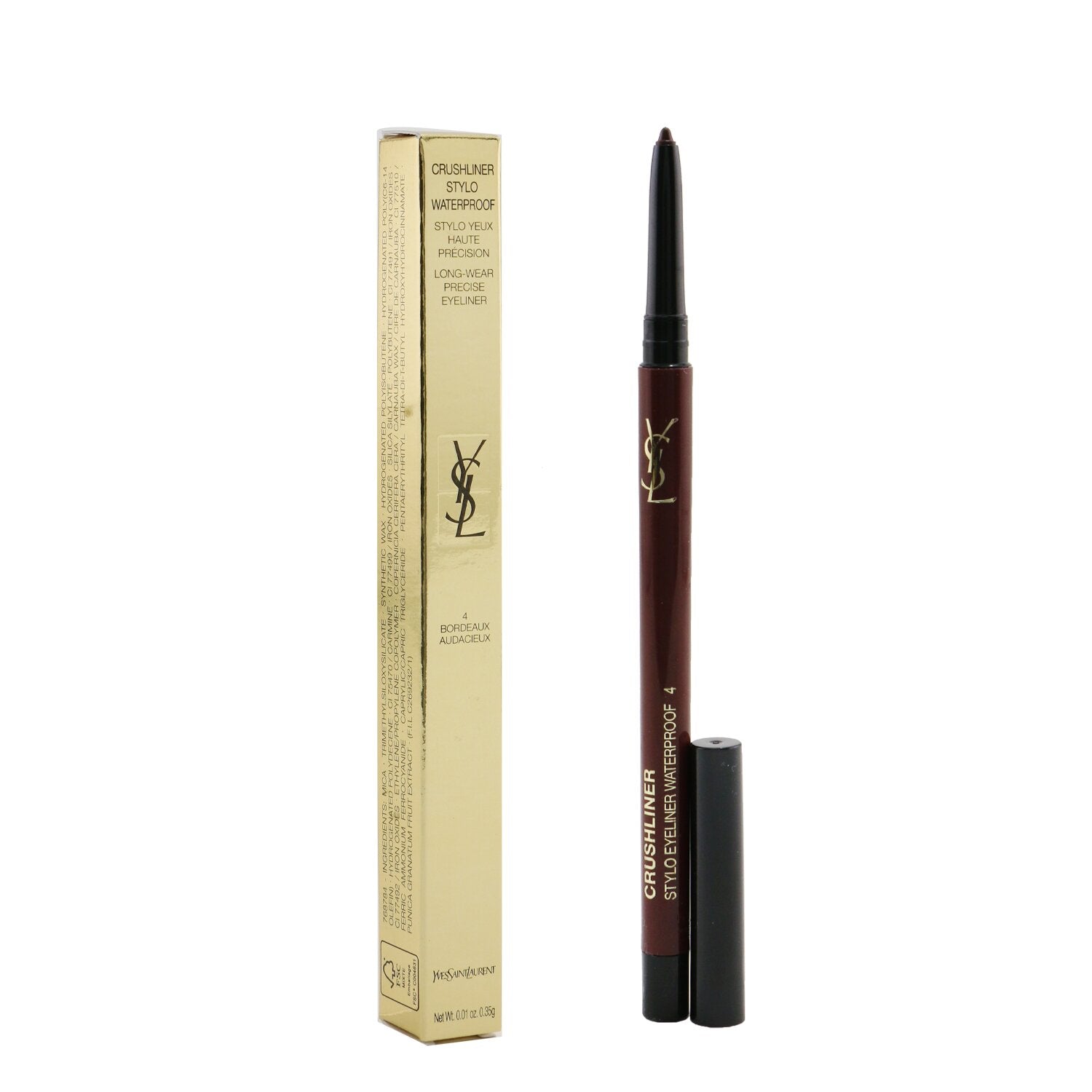 Yves Saint Laurent Crushliner Stylo Waterproof Eyeliner - # 04 Bordeaux Audacieux  0.35g/0.01oz