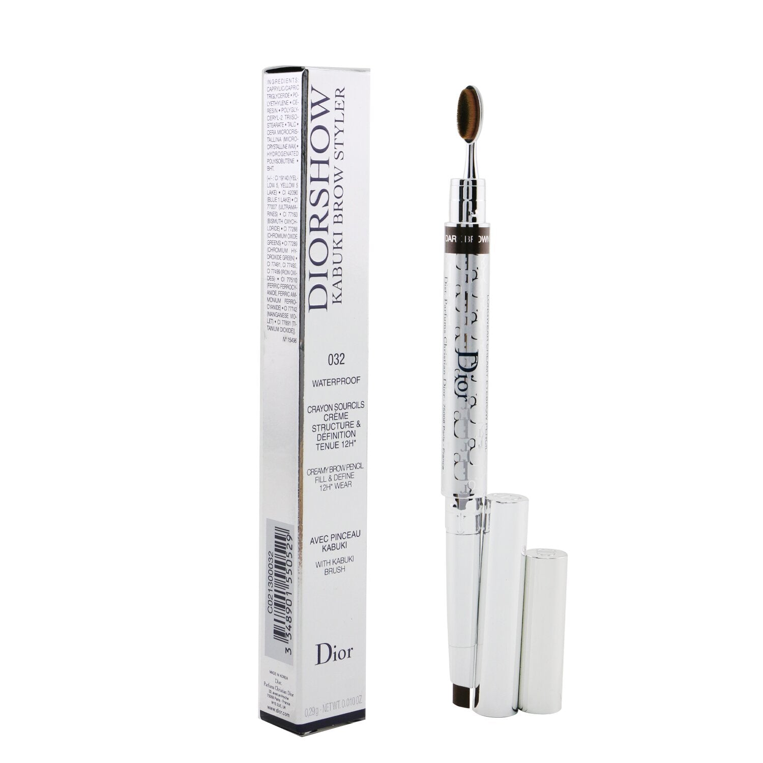 Christian Dior Diorshow Kabuki Brow Styler Creamy Brow Pencil Waterproof - # 032 Dark Brown  0.29g/0.01oz