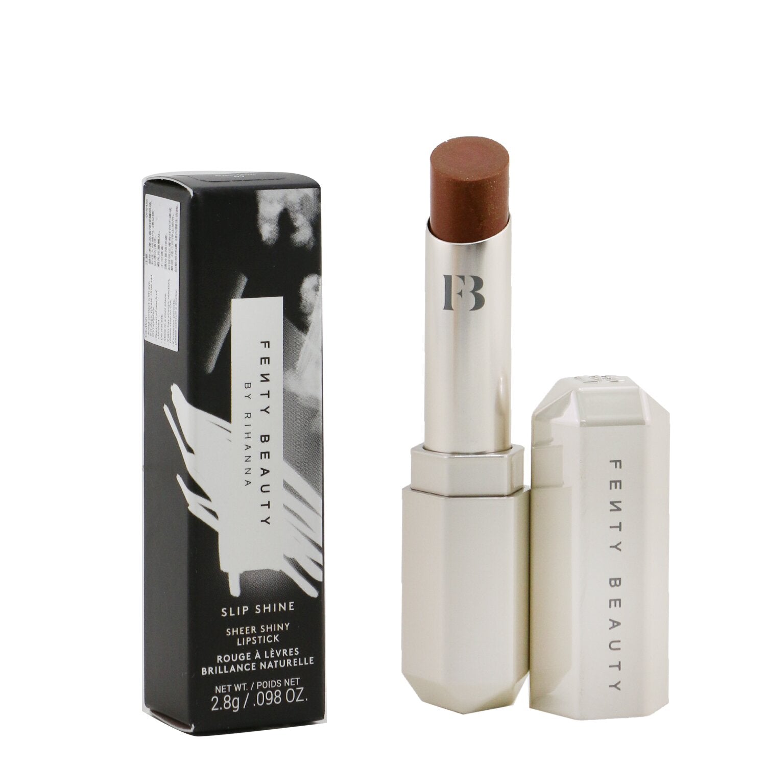 Fenty Beauty by Rihanna Slip Shine Sheer Shiny Lipstick - # 09 Bubble Rum (Chocolate Brown)  2.8g/0.098oz