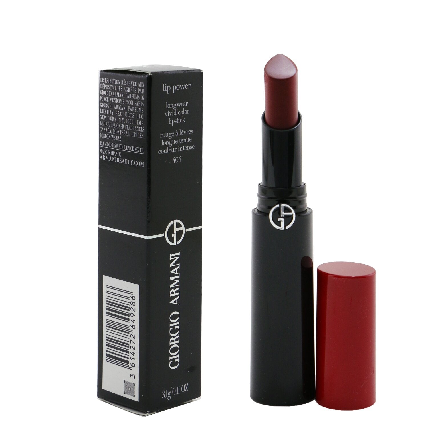 Giorgio Armani Lip Power Longwear Vivid Color Lipstick - # 404 Tempting  3.1g/0.11oz