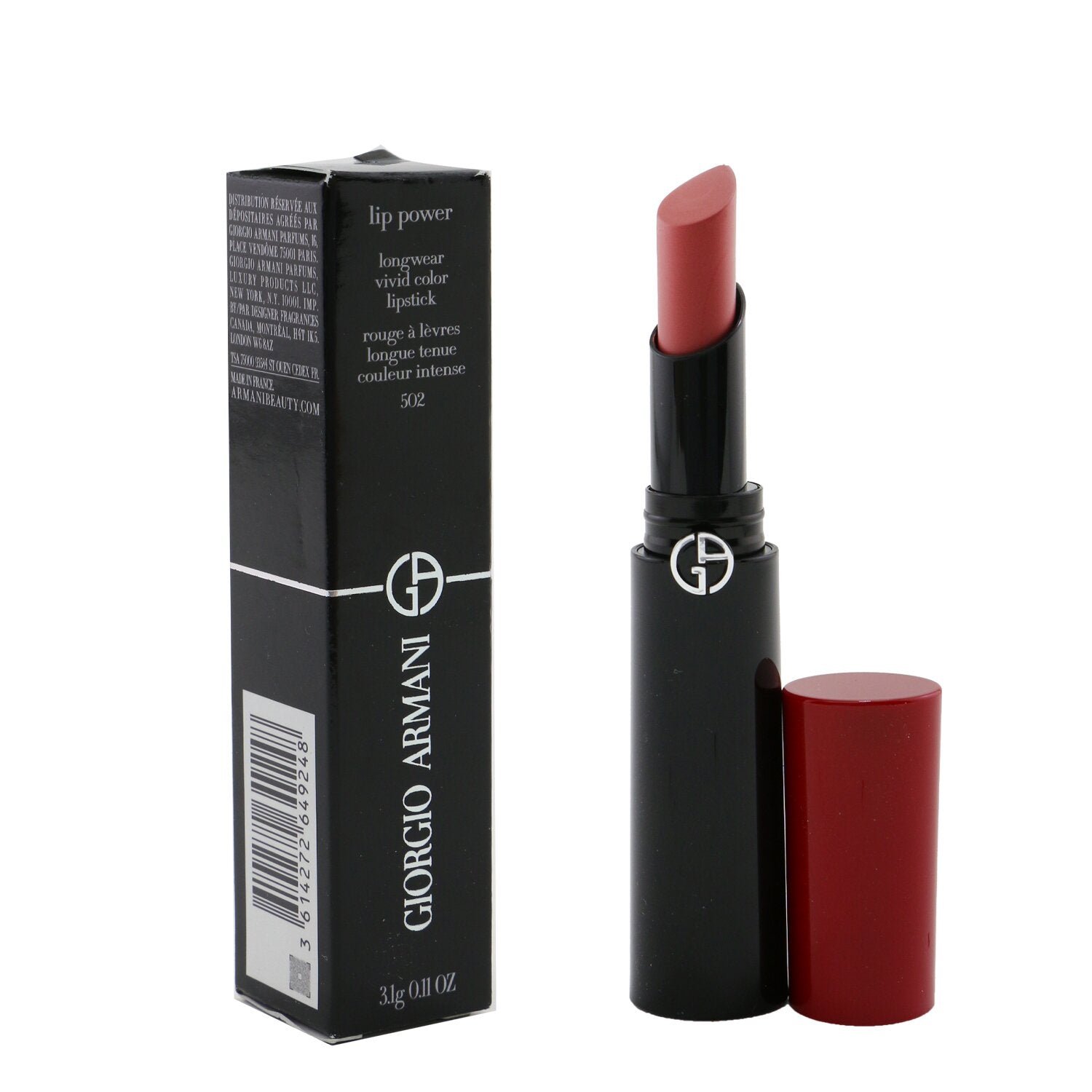 Giorgio Armani Lip Power Longwear Vivid Color Lipstick - # 502 Desire  3.1g/0.11oz