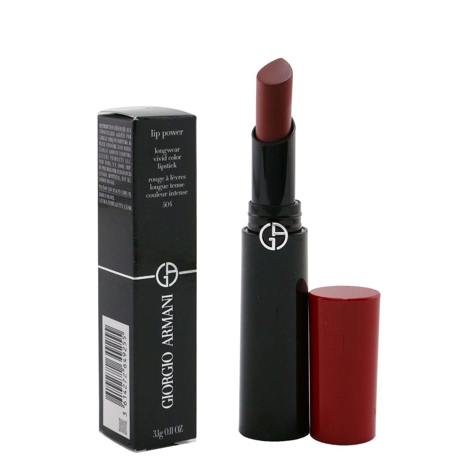 Giorgio Armani Lip Power Longwear Vivid Color Lipstick - # 504 Flirt  3.1g/0.11oz