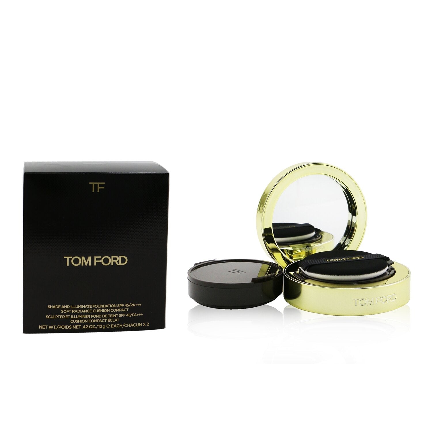 Tom Ford Shade And Illuminate Foundation Soft Radiance Cushion Compact SPF 45 With Extra Refill - # 1.3 Nude Ivory  2x12g/0.42oz