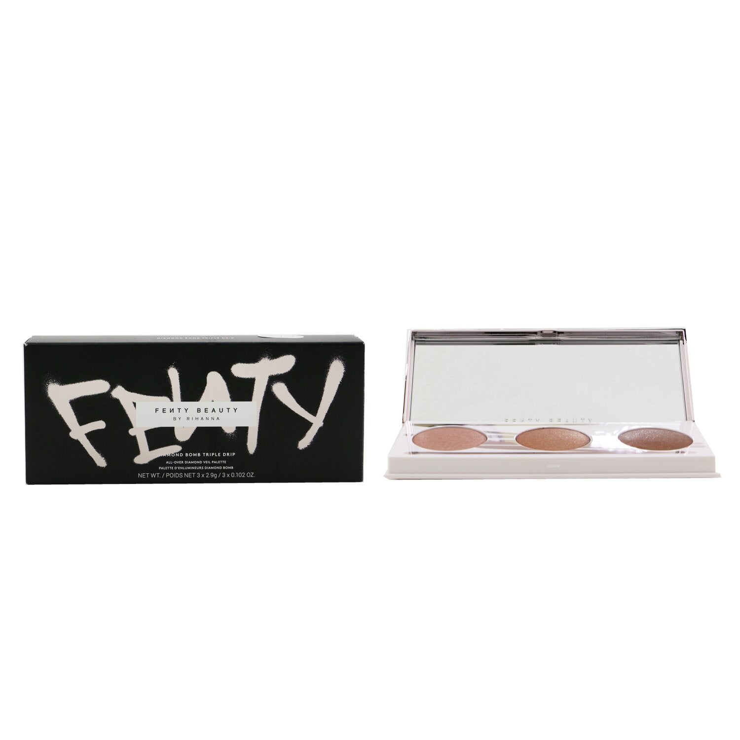 Fenty Beauty by Rihanna Diamond Bomb Triple Drip All Over Diamond Veil Palette (3x Highlighter)  3x2.9g/0.102oz