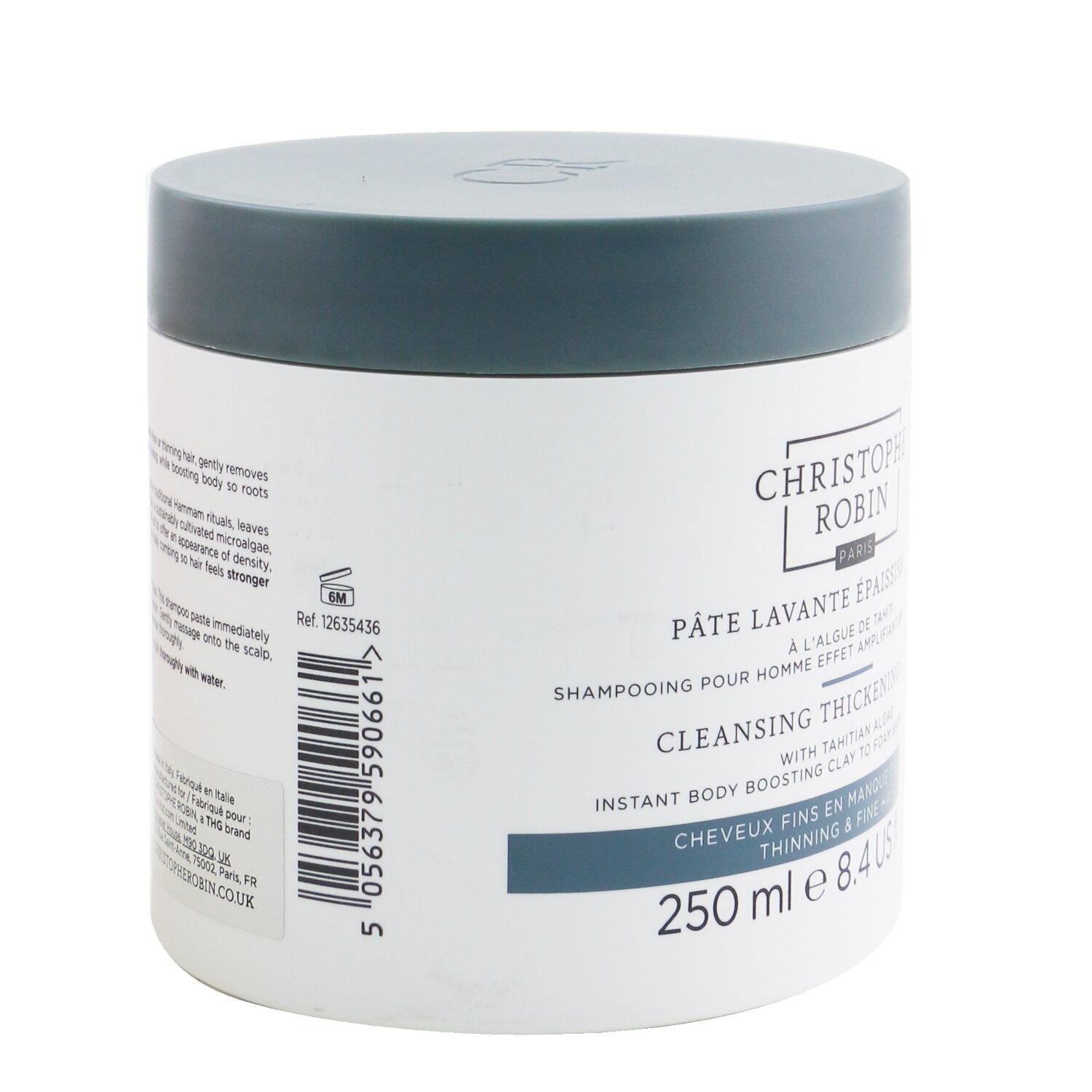 Christophe Robin Cleansing Thickening Paste with Tahitian Algae For Men (Instant Body Boosting Clay to Foam Shampoo) - Thinning & Fine Hair  250ml/8.4oz